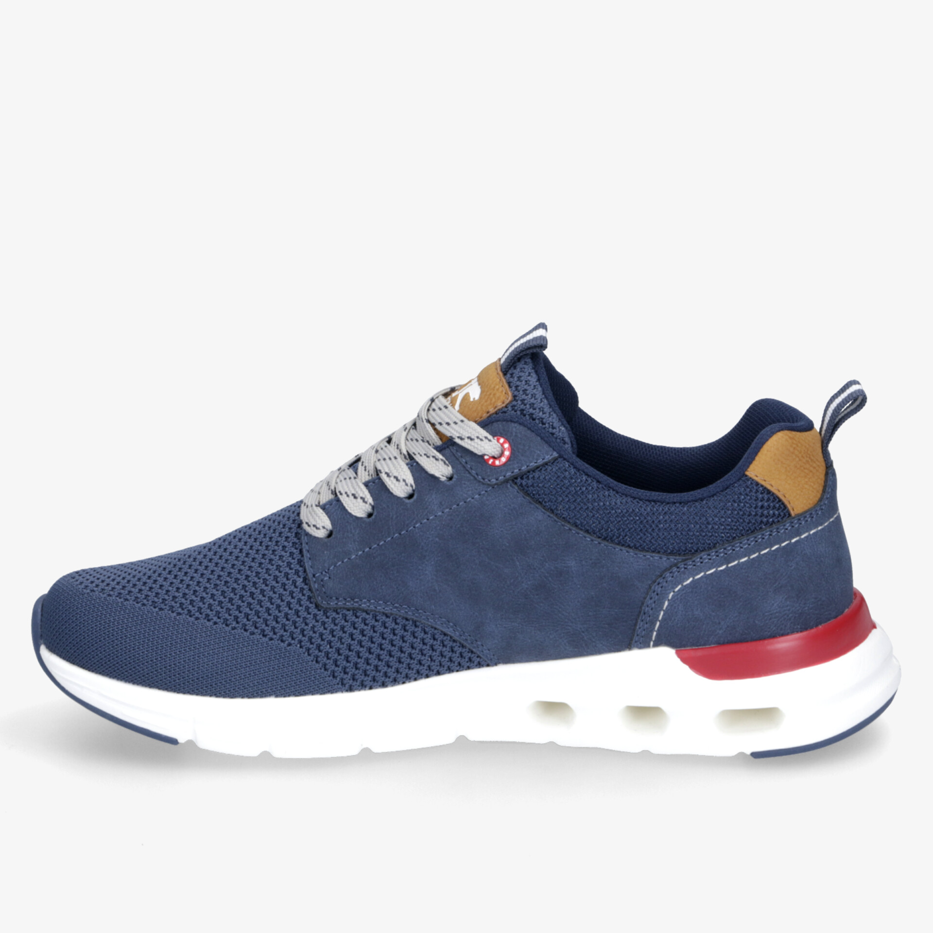 Moderner blauer Sneaker mit rutschfester Sohle und bequemer Passform für sportlichen und alltäglichen Komfort.