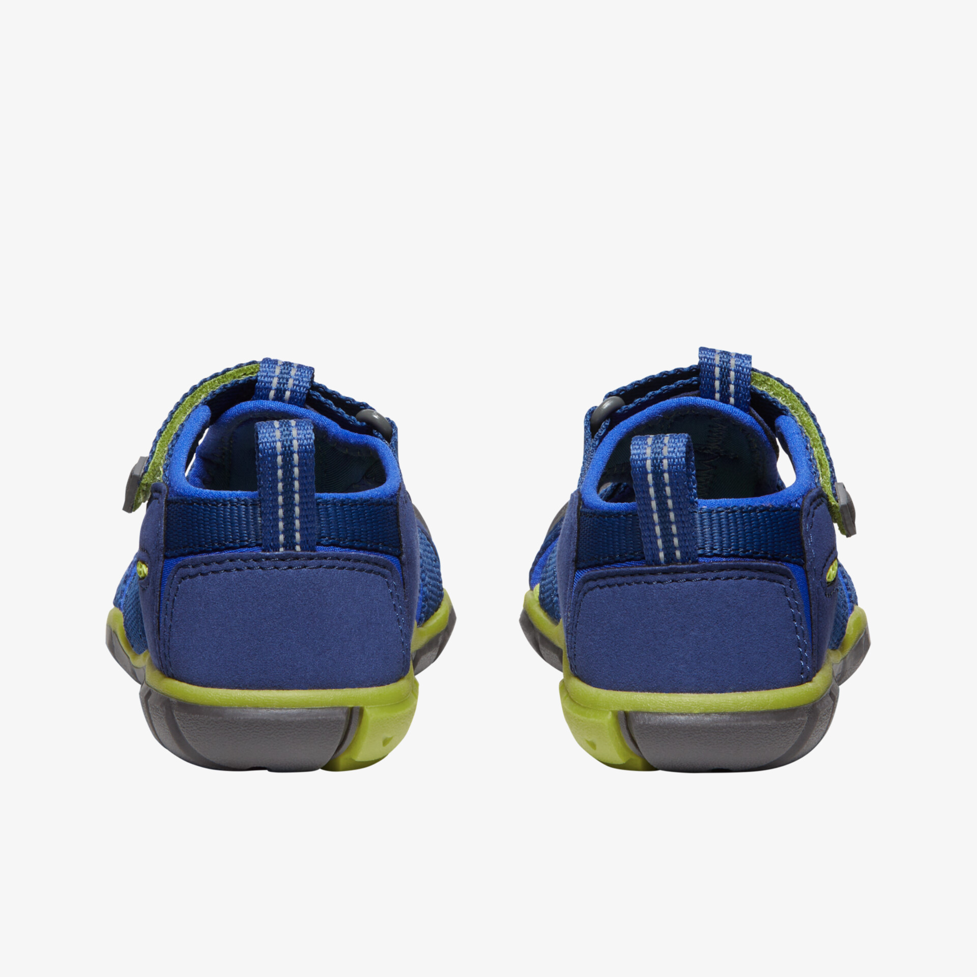 Blaue und grüne bequeme Schuhe mit Klettverschluss, sportliches Design, robuste Sohle, rutschfest