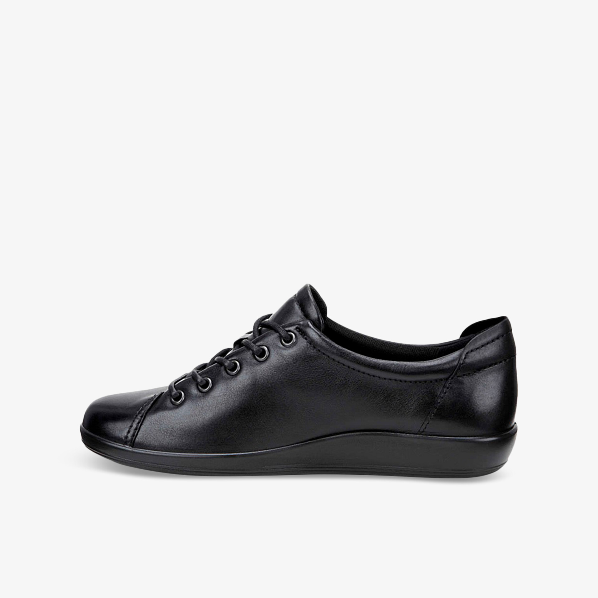 Eleganter schwarzer Ledersneaker mit Schnürung, ideal für Komfort und Stil im täglichen Gebrauch.