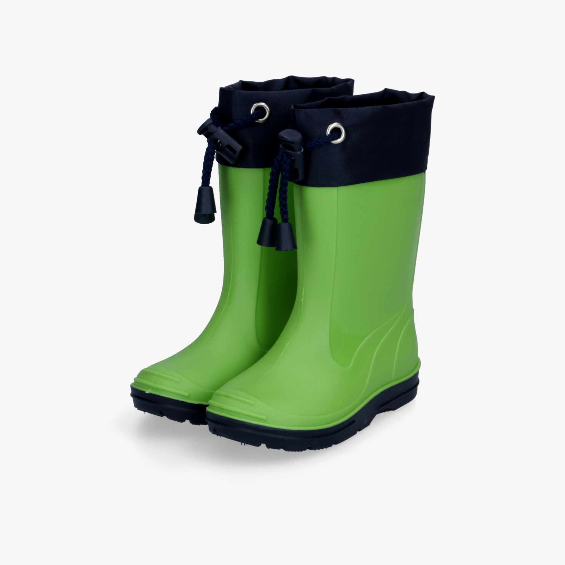 Grün-schwarzes Paar wetterfester, robuster und rutschfester Gummistiefel mit angenehmem Tragekomfort