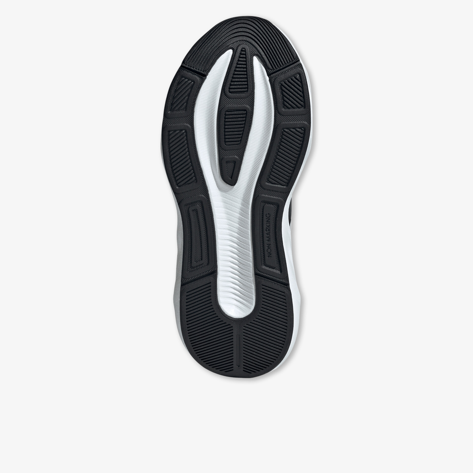 robuste schwarze Schuhsohle mit rutschfestem Profil für hohen Komfort und Halt