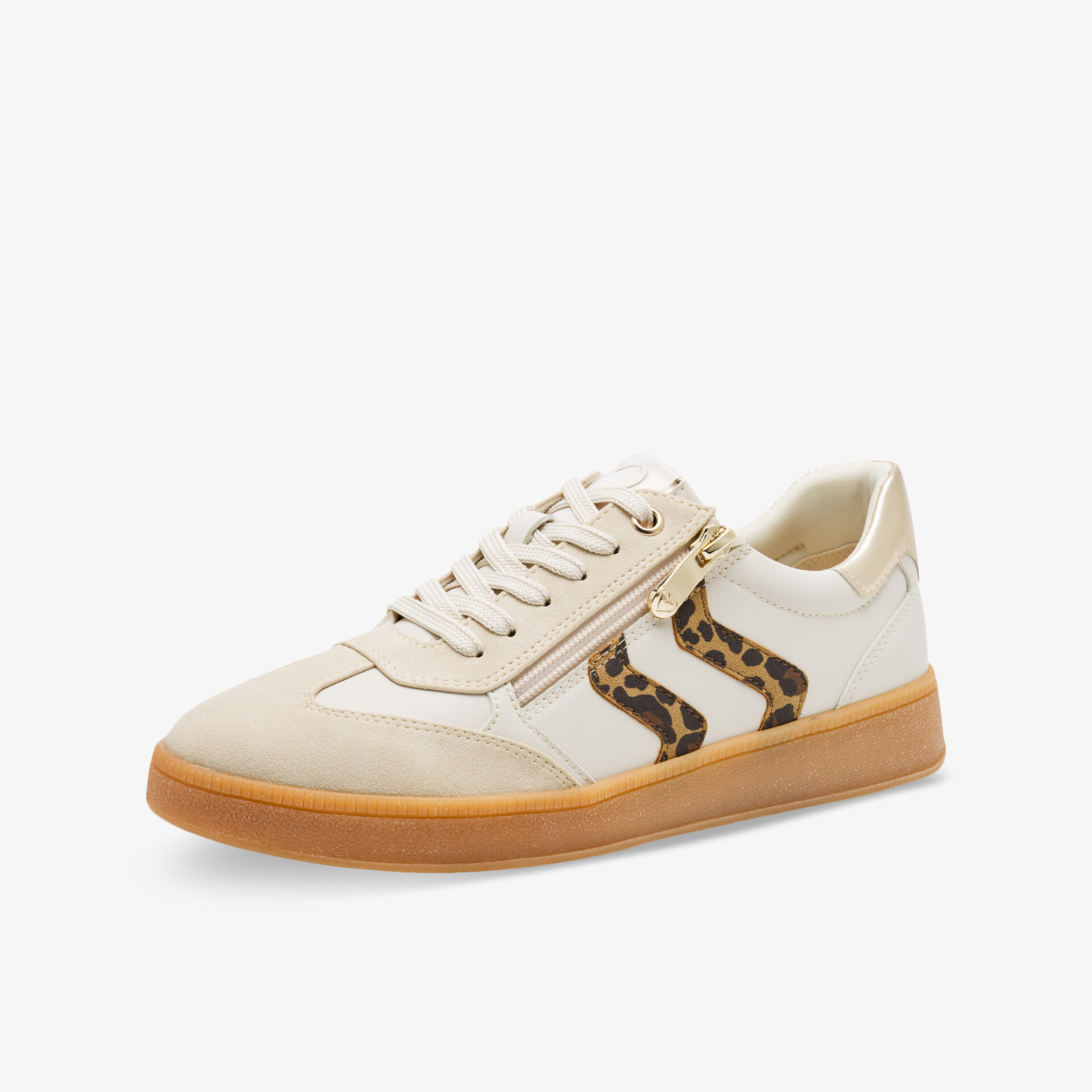 Bequemer Freizeitschuh mit modischem Design, langlebiger Gummisohle und atmungsaktivem Material in Beige und Braun