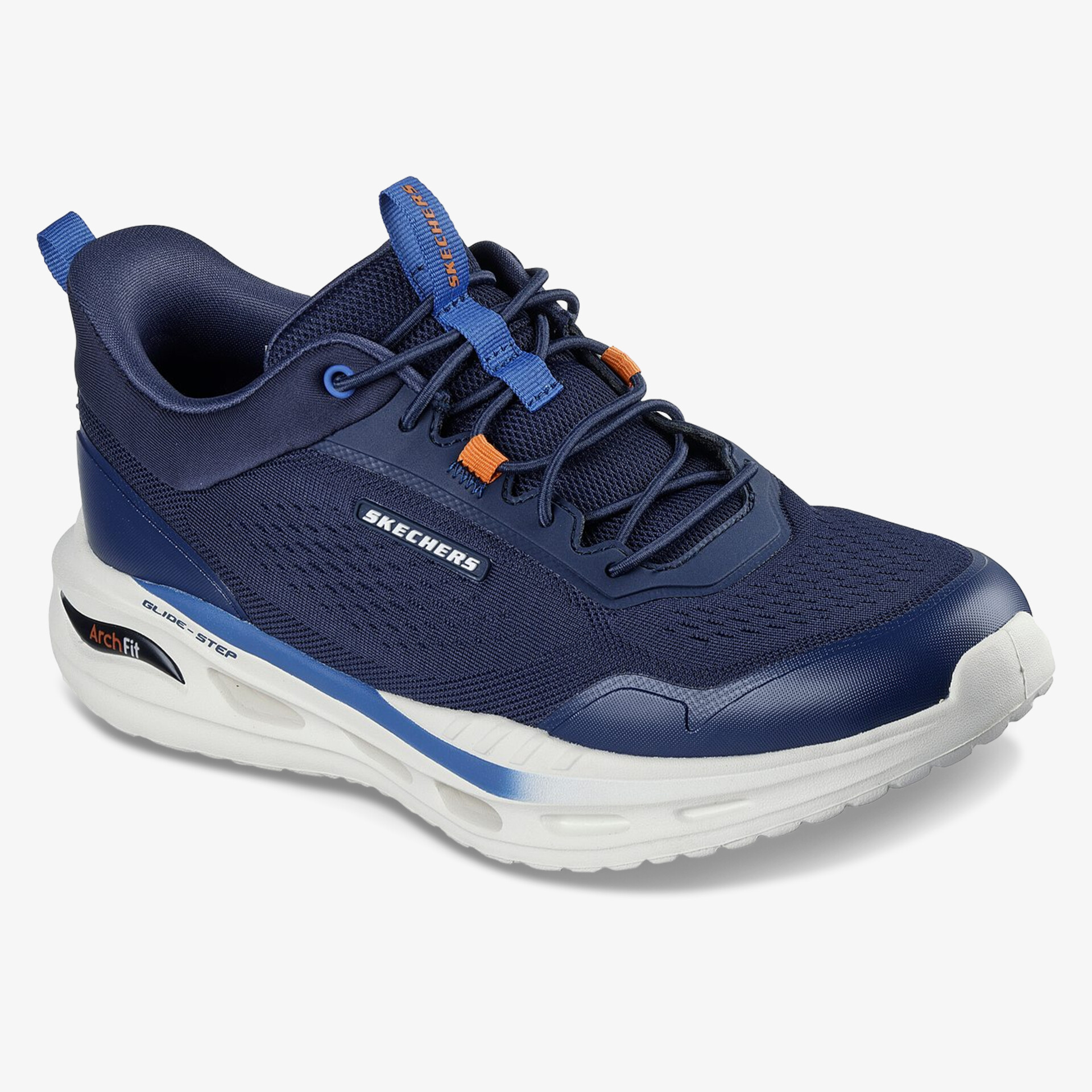 Sportlicher Schuh in navy mit atmungsaktivem Obermaterial und robuster weißer Sohle für hohen Tragekomfort