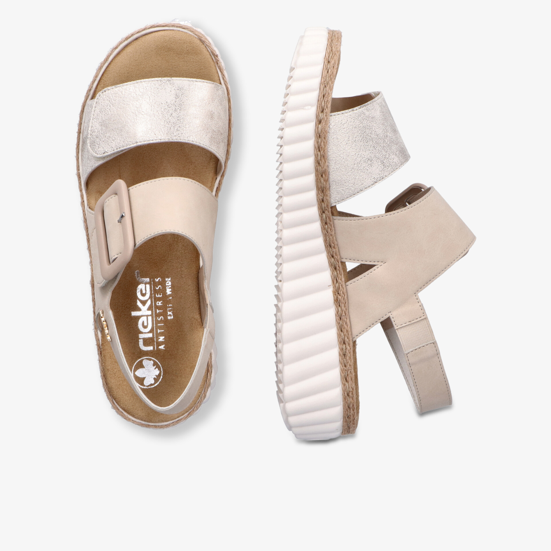 Bequeme Sandale mit verstellbaren Riemen und leichter profilierter Sohle für angenehmen Tragekomfort