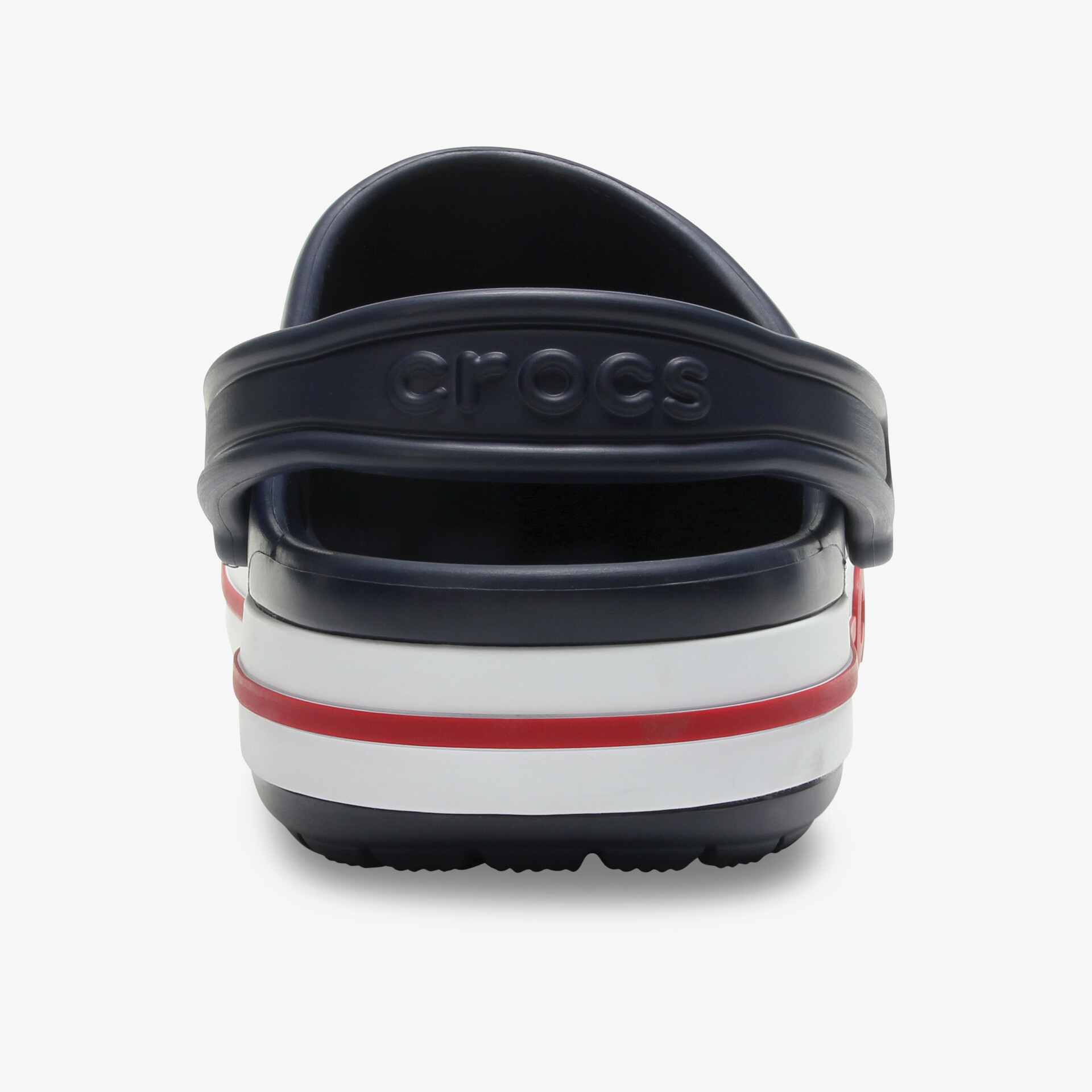 Rückansicht einer bequemen Crocs Sandale mit verstellbarem Riemen und rutschfester Sohle für optimalen Komfort