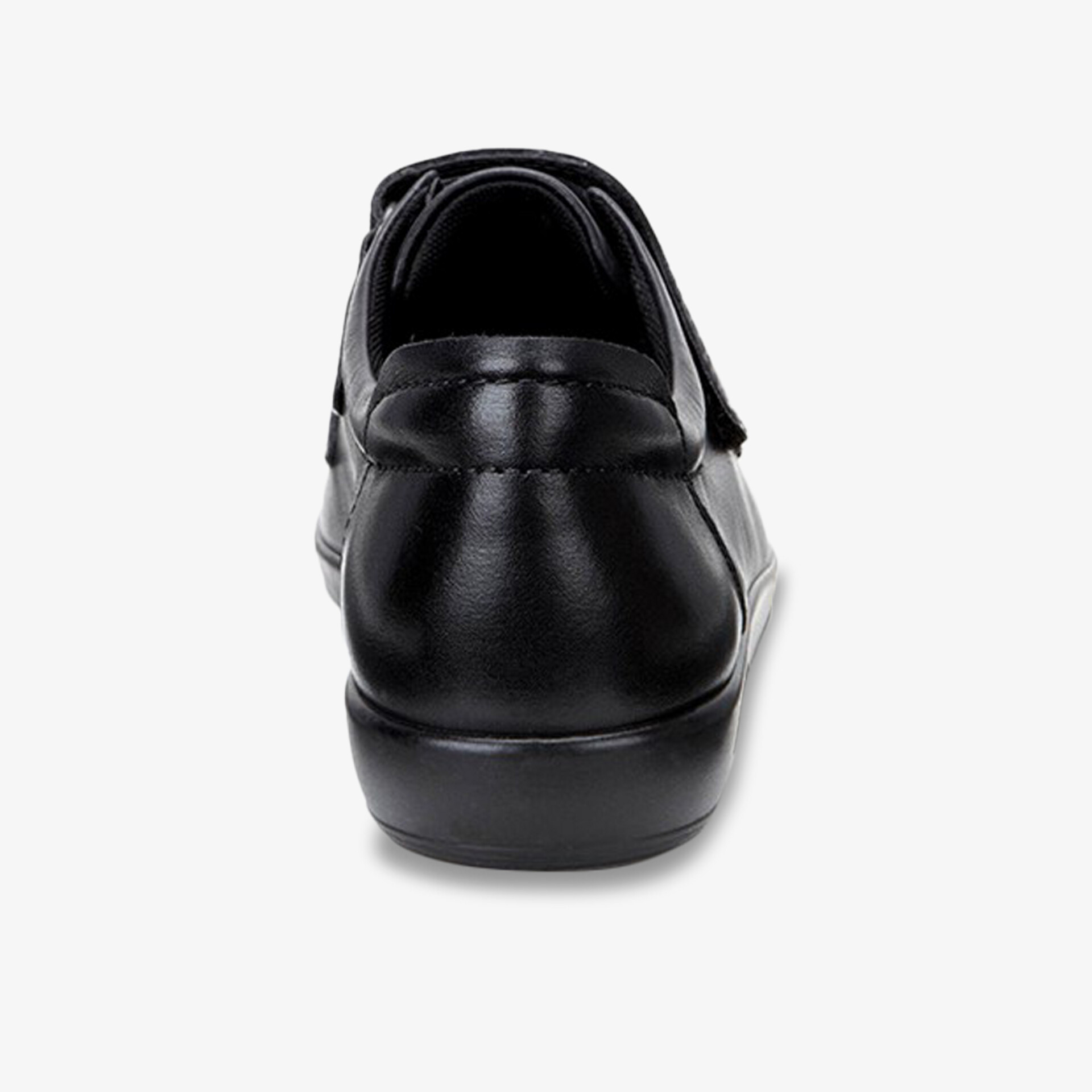 Eleganter schwarzer Lederschuh mit langlebigem Design und hohem Tragekomfort, Rückansicht