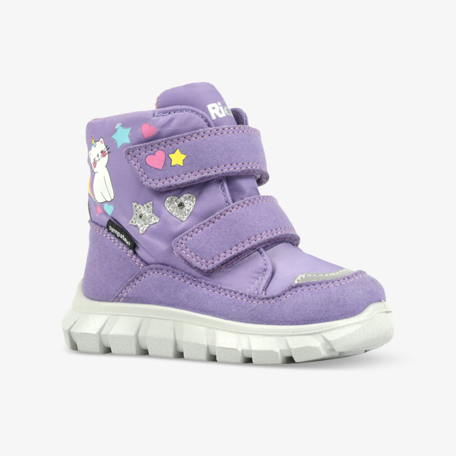 Lila Kinder Winterschuh mit weichem Innenfutter, Klettverschlüssen und rutschfester Sohle für sicheren Halt