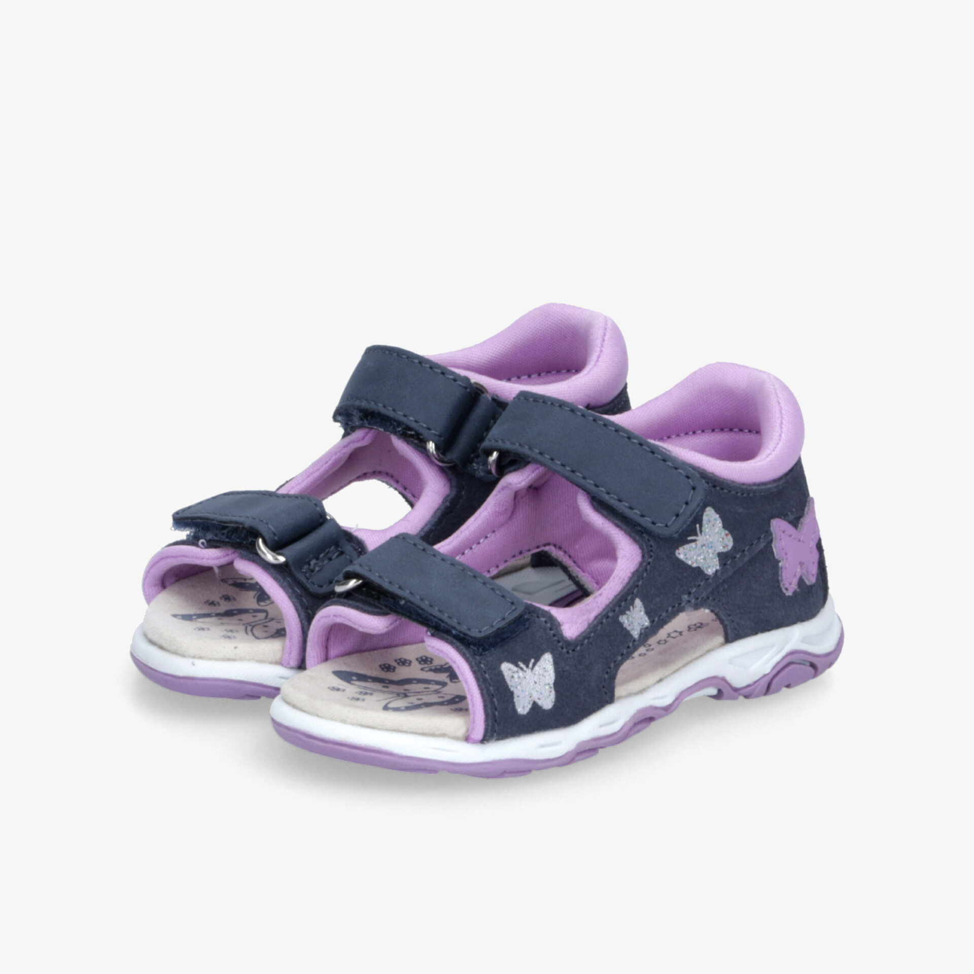 Bequeme und leichte Kinder-Sandalen in Blau mit verstellbaren Klettverschlüssen und weicher Polsterung