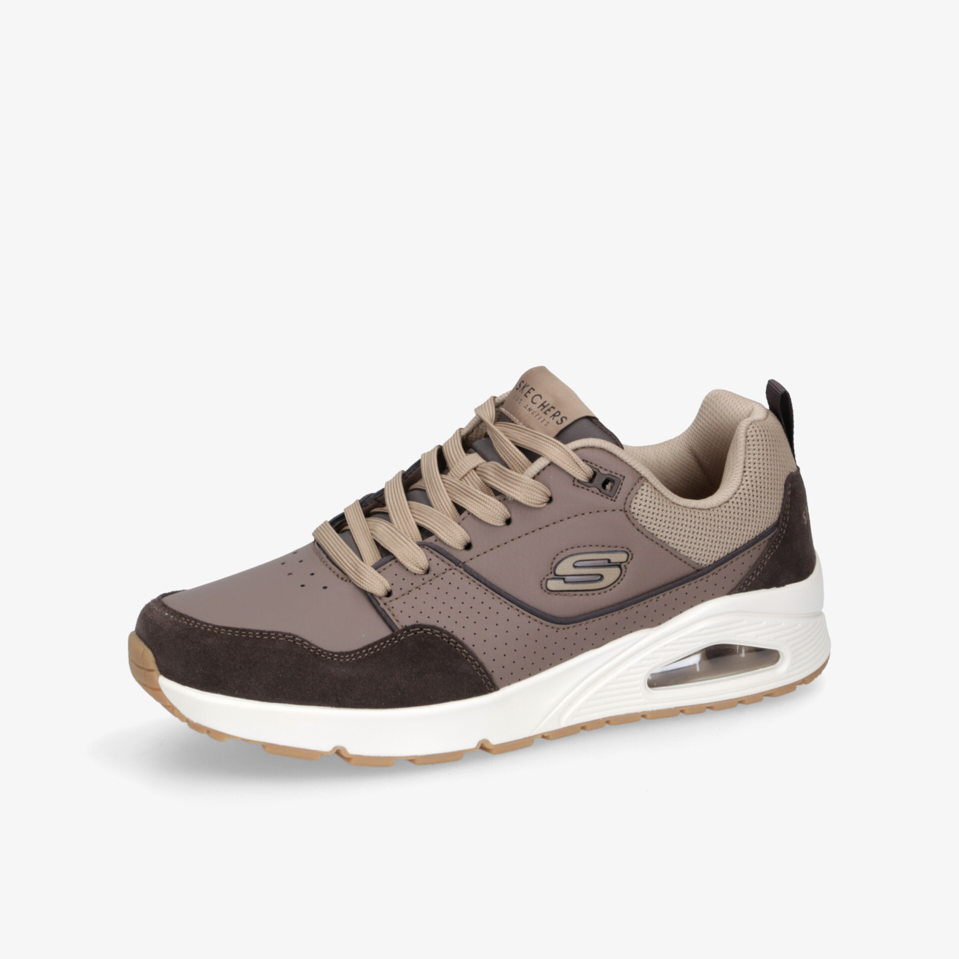 Leichter Sportschuh in Grau-Beige mit gepolsterter Innensohle und rutschfester Sohle, komfortabel und flexibel