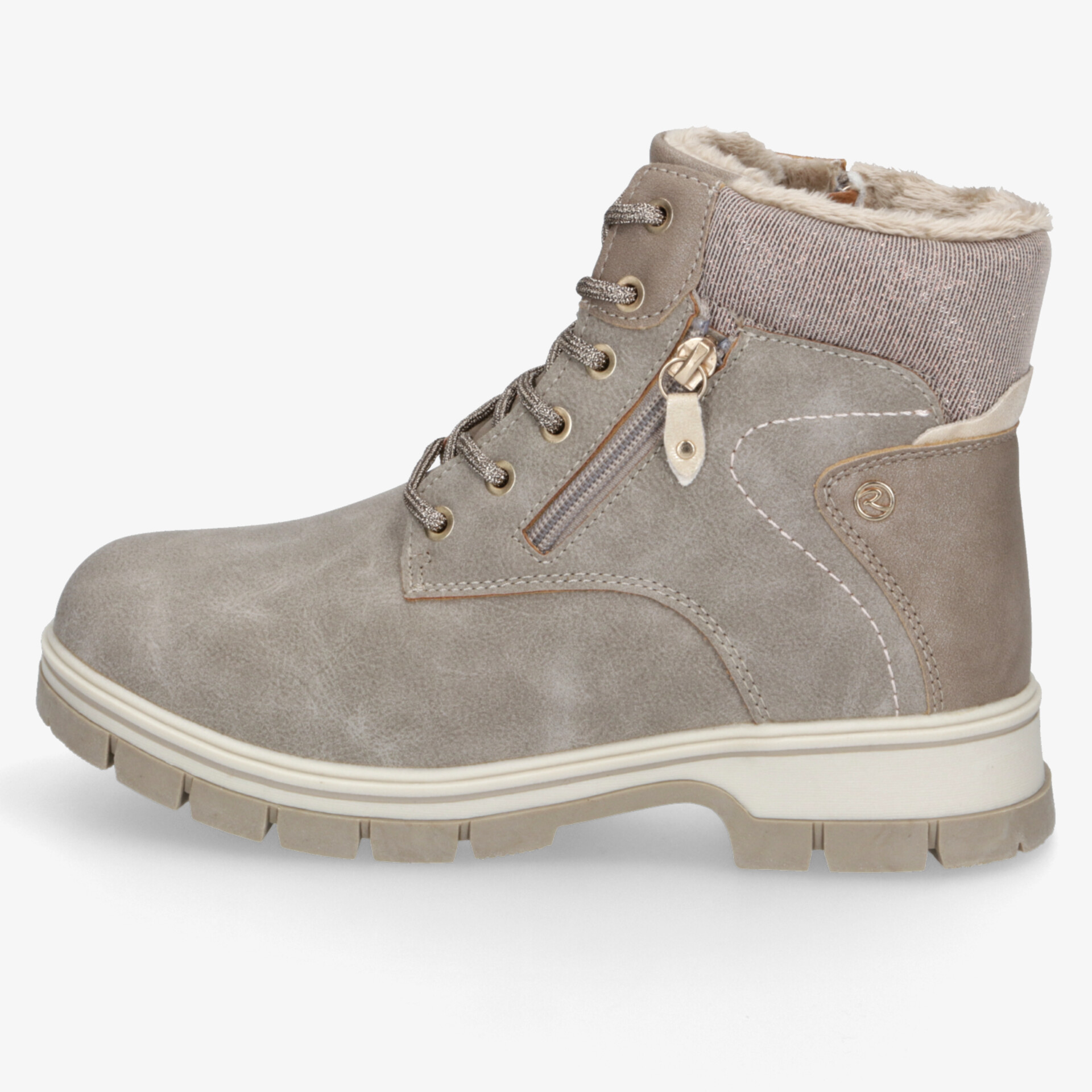 wasserdichter Winterstiefel mit warmem Innenfutter, stabilem Profil und praktischem Reißverschluss in grauer Farbe