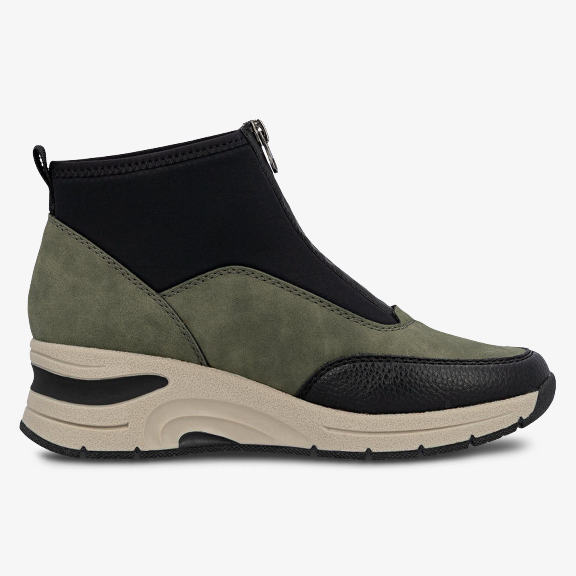 Moderner Schuh mit komfortabler Polsterung und sportlichem Design in seitlicher Ansicht