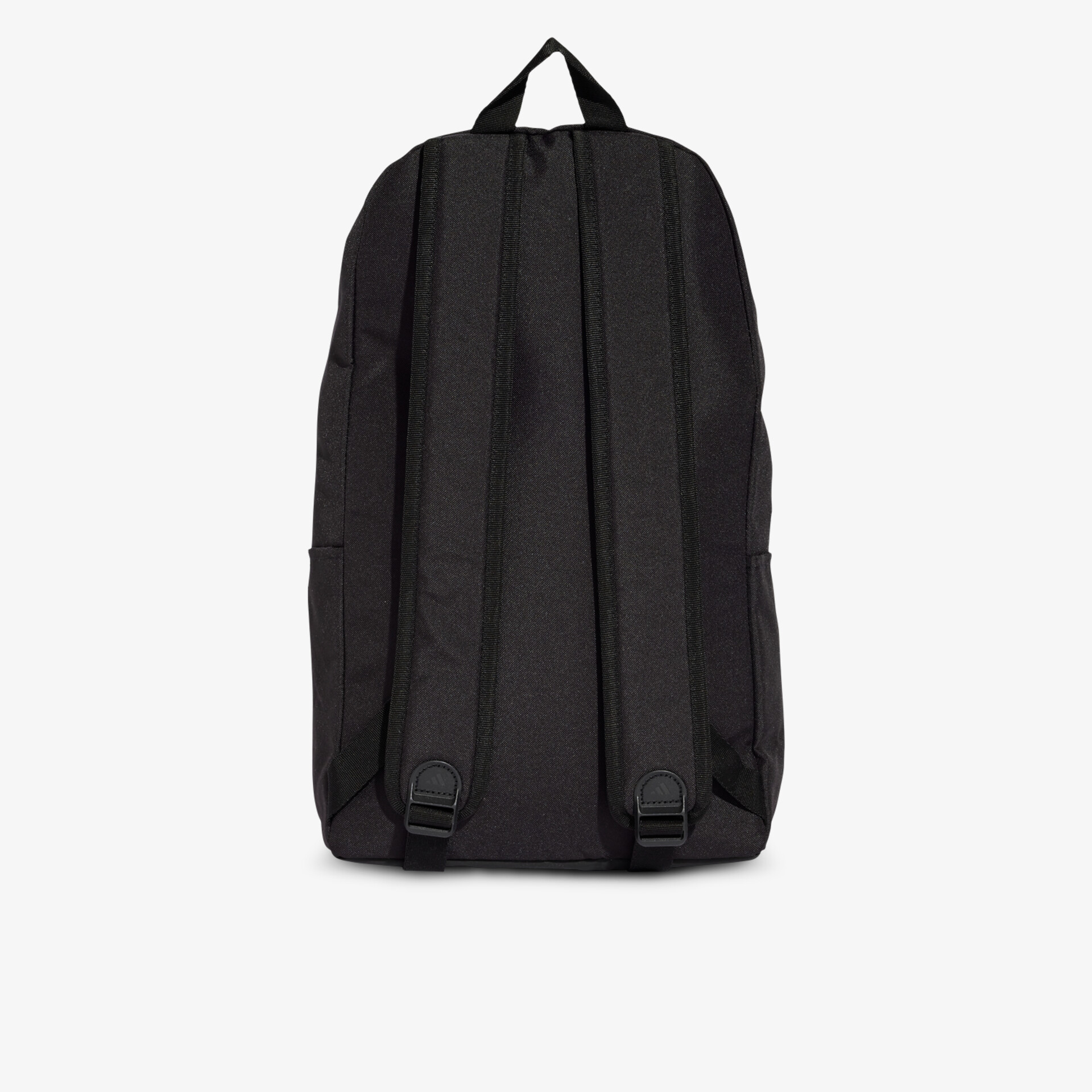 Robuster schwarzer Rucksack mit verstellbaren gepolsterten Schultergurten und minimalistischem Design