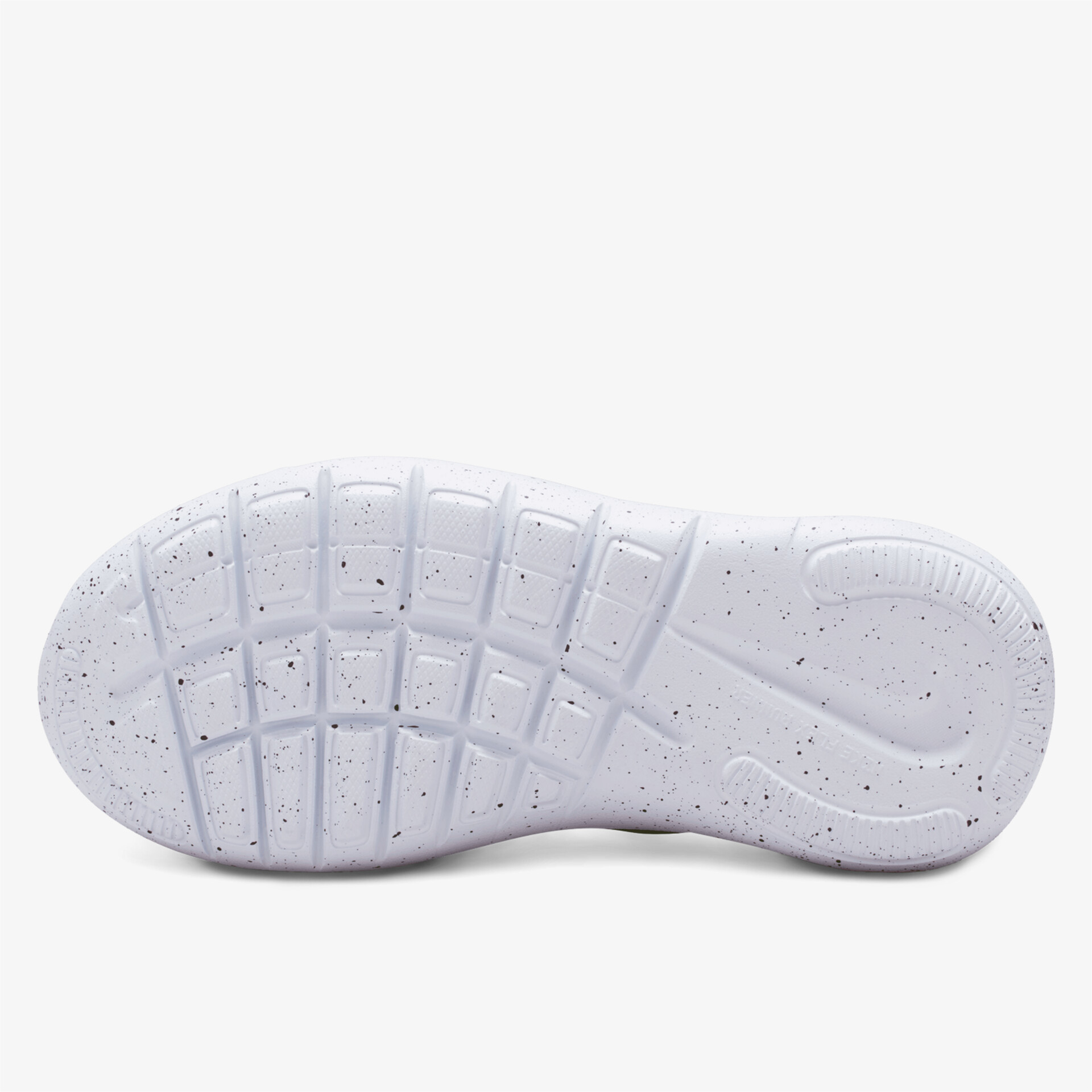 Weiße rutschfeste Sportschuhsohle mit flexibler, strukturierten Oberfläche für optimalen Grip