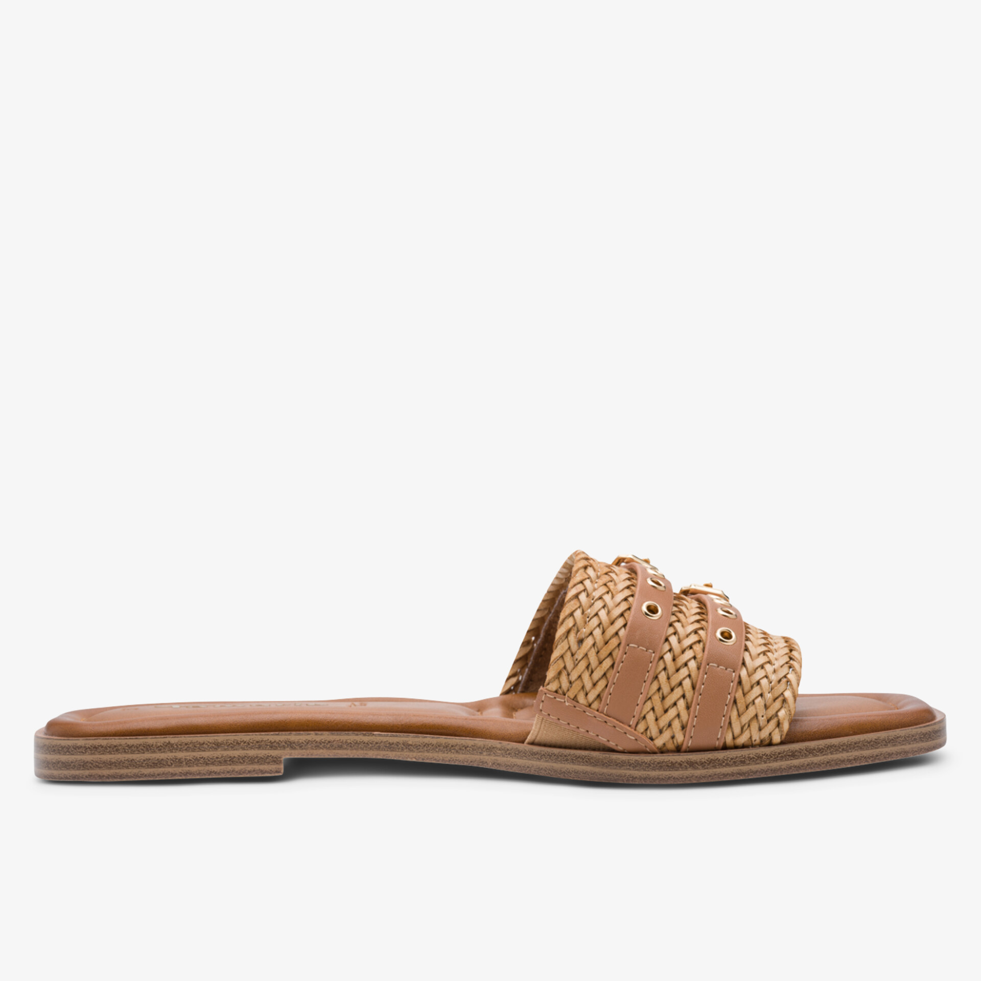 Flache Sandale mit geflochtenem Riemendesign, bequem und leicht, ideal für sommerlichen Casual-Look