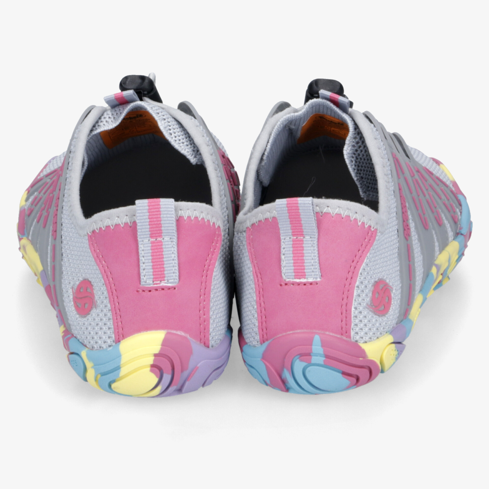 Leichte bunte Barfußschuhe mit rutschfester Sohle und flexibler Bauweise, Rückansicht