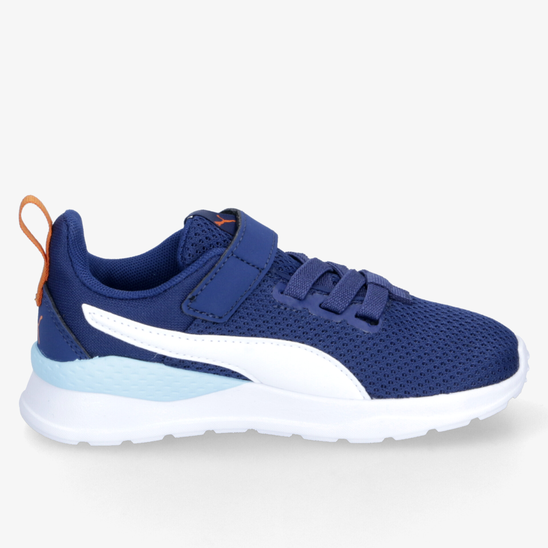 Leichter blauer Sneaker mit atmungsaktivem Mesh, rutschfester Sohle und praktischem Klettverschluss