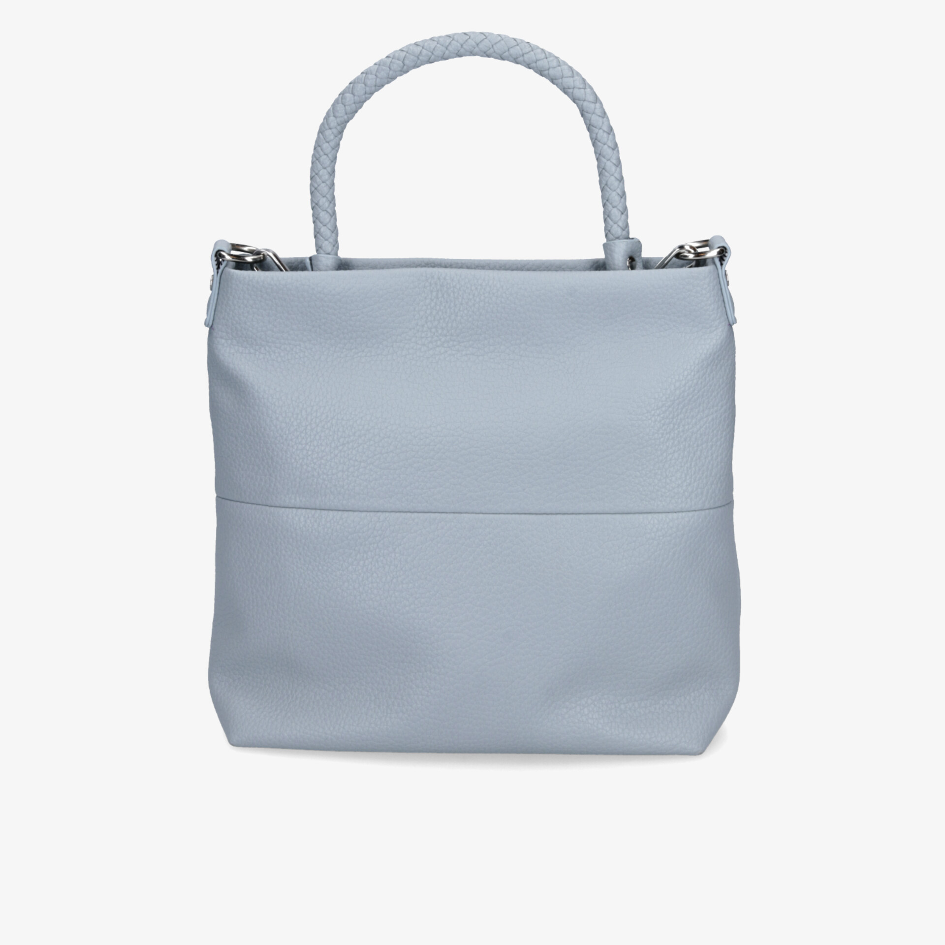 Elegante blaue Handtasche aus weichem Material mit geräumigem Innenfach und stabilem Henkel vorne
