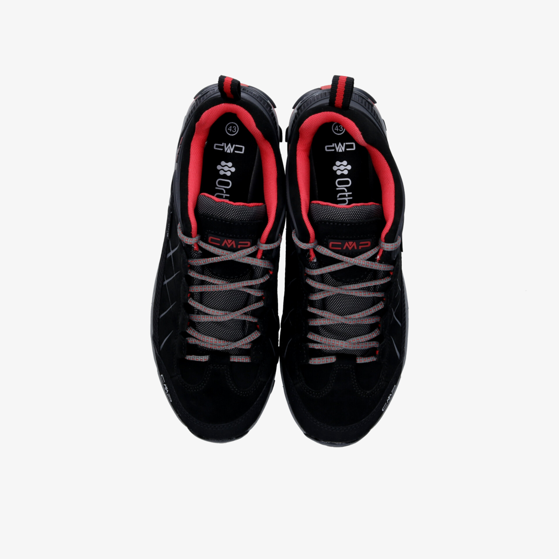 Leichte schwarze Sportschuhe mit roten Akzenten und komfortabler Schnürung, perfekt für sportliche Aktivitäten