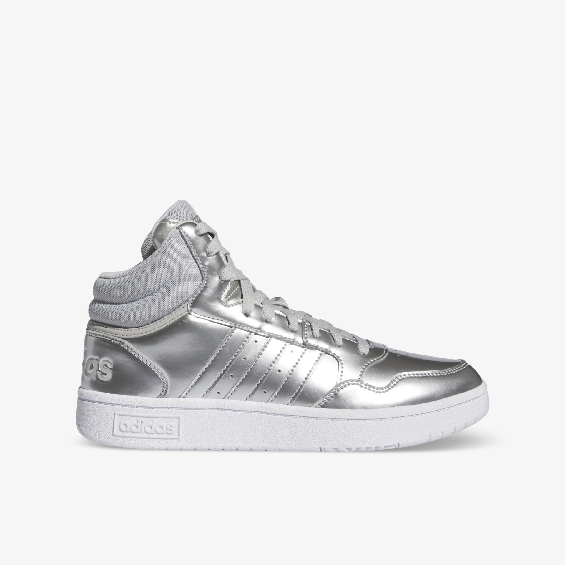 Silberner High-Top Sneaker mit bequemer Polsterung und rutschfester Sohle, sportliches und modernes Design