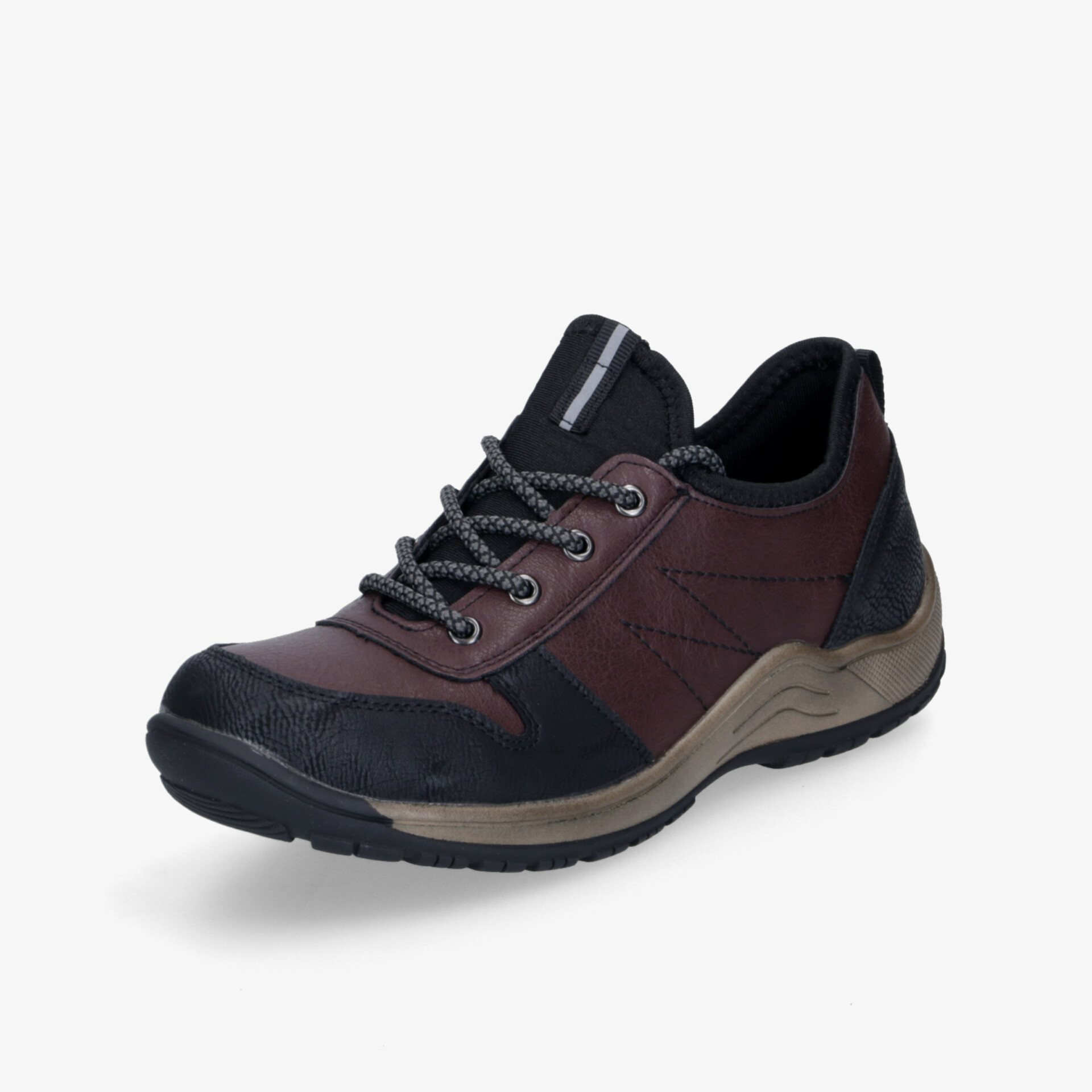 Robuster und bequemer Outdoor-Sneaker in Braun-Schwarz mit flexibler Schnürung und rutschfester Profilsohle