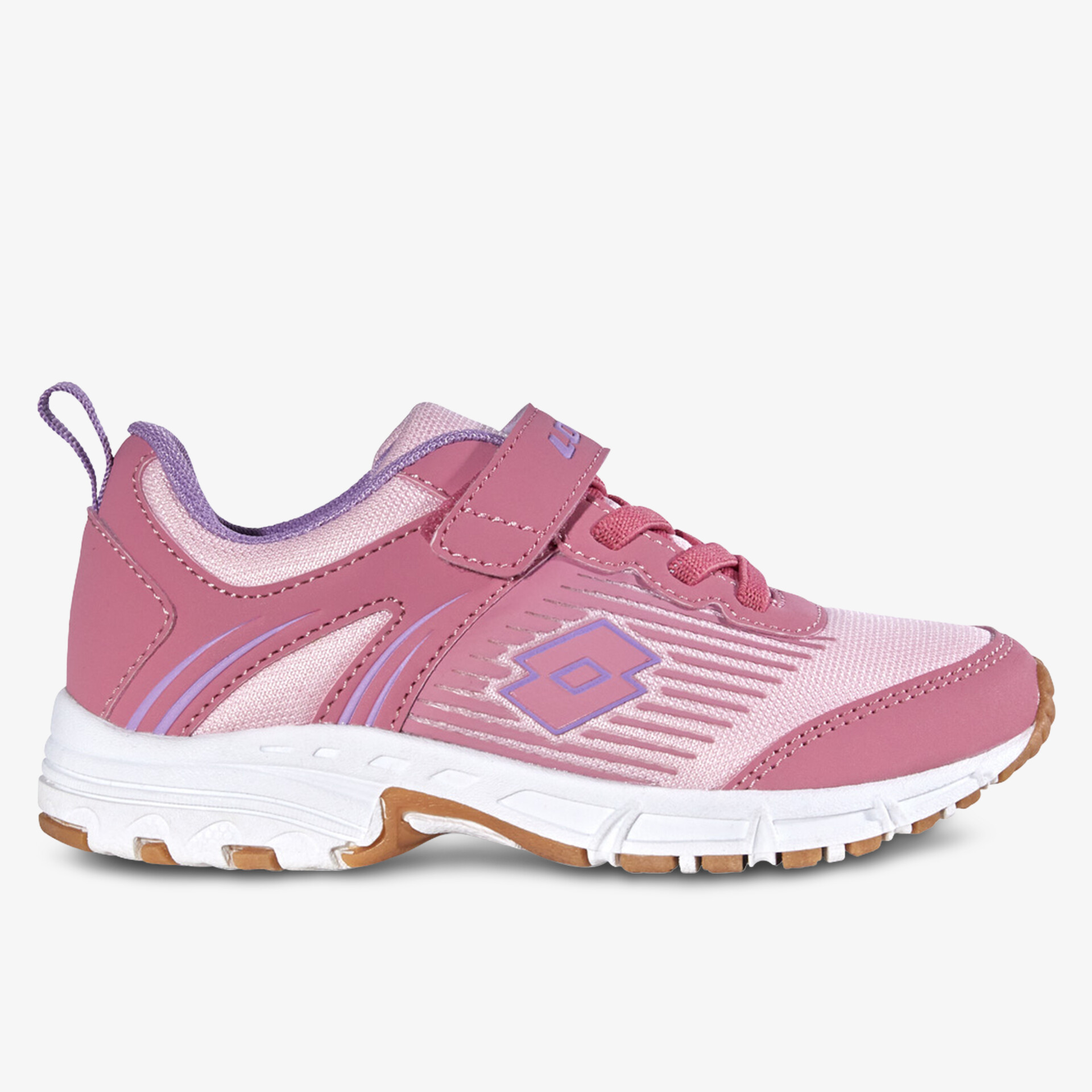 Bequemer pinker Sneaker mit Klettverschluss und rutschfester Sohle. Perfekt für sportliche Aktivitäten.