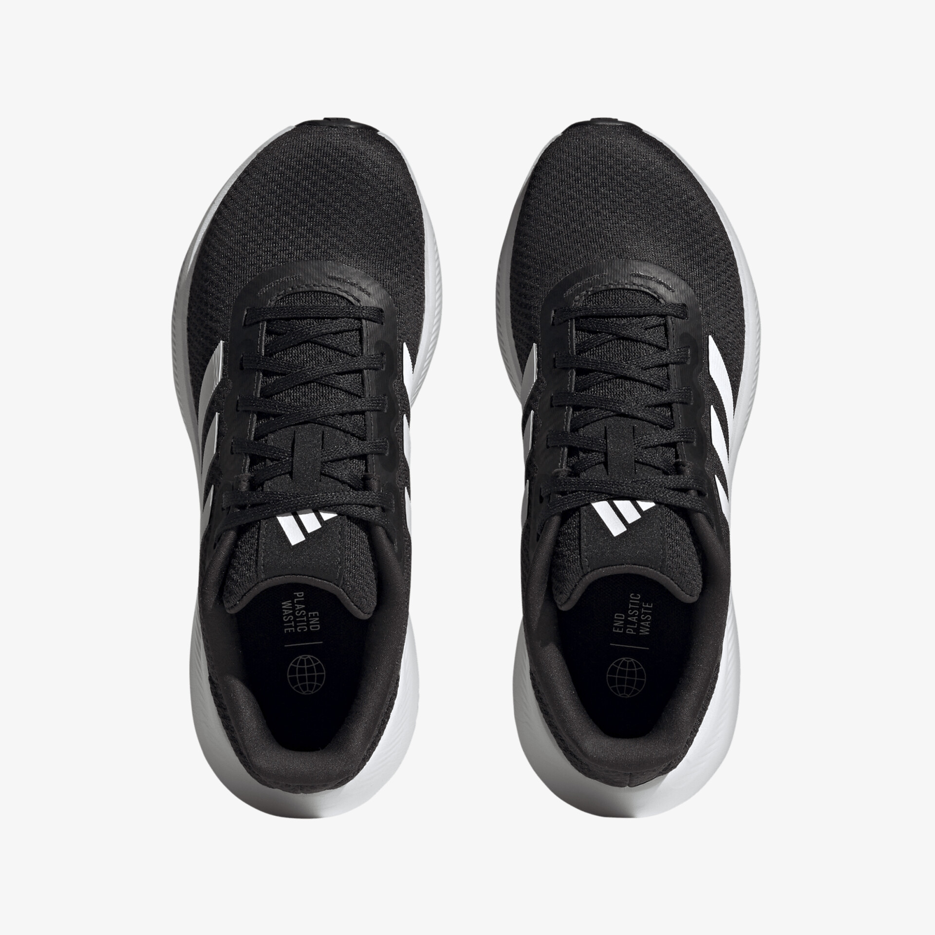 Stylische schwarze Sneakers mit weißem Akzent, ideal für sportliche Aktivität und täglichen Komfort.