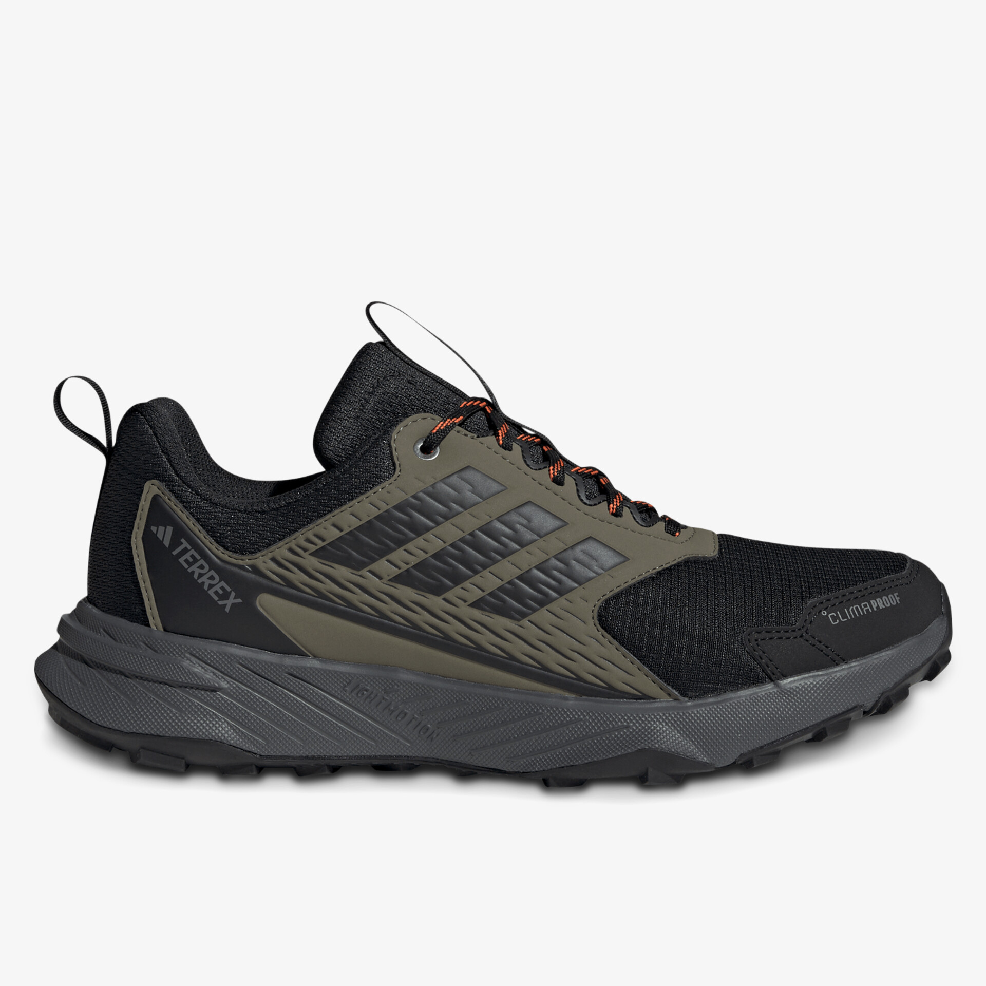 Seitlich abgebildeter robuster und atmungsaktiver Schuh mit bequemer Passform und rutschfester Sohle