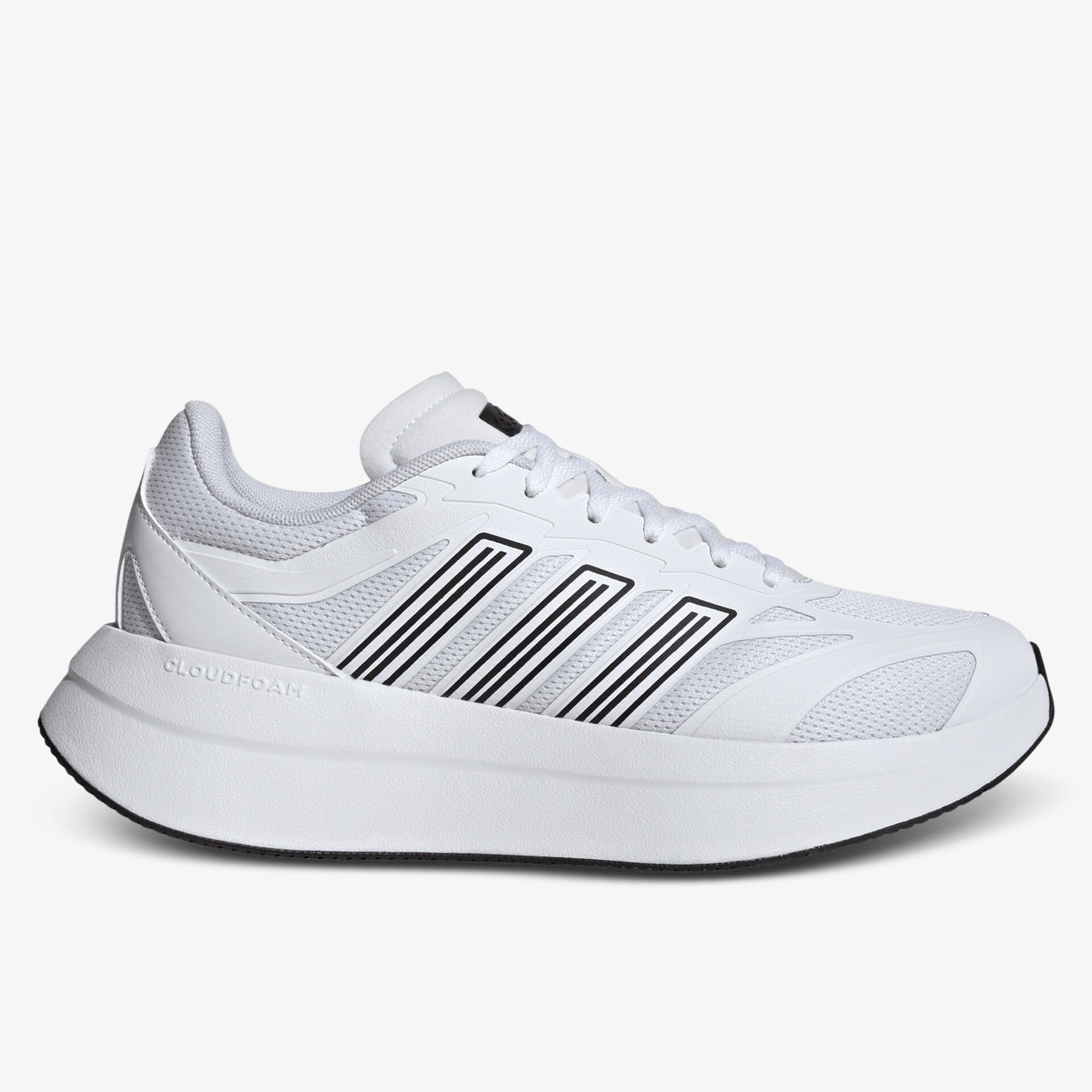 Moderner weißer Sportschuh mit atmungsaktivem Design und komfortabler Passform in seitlicher Ansicht