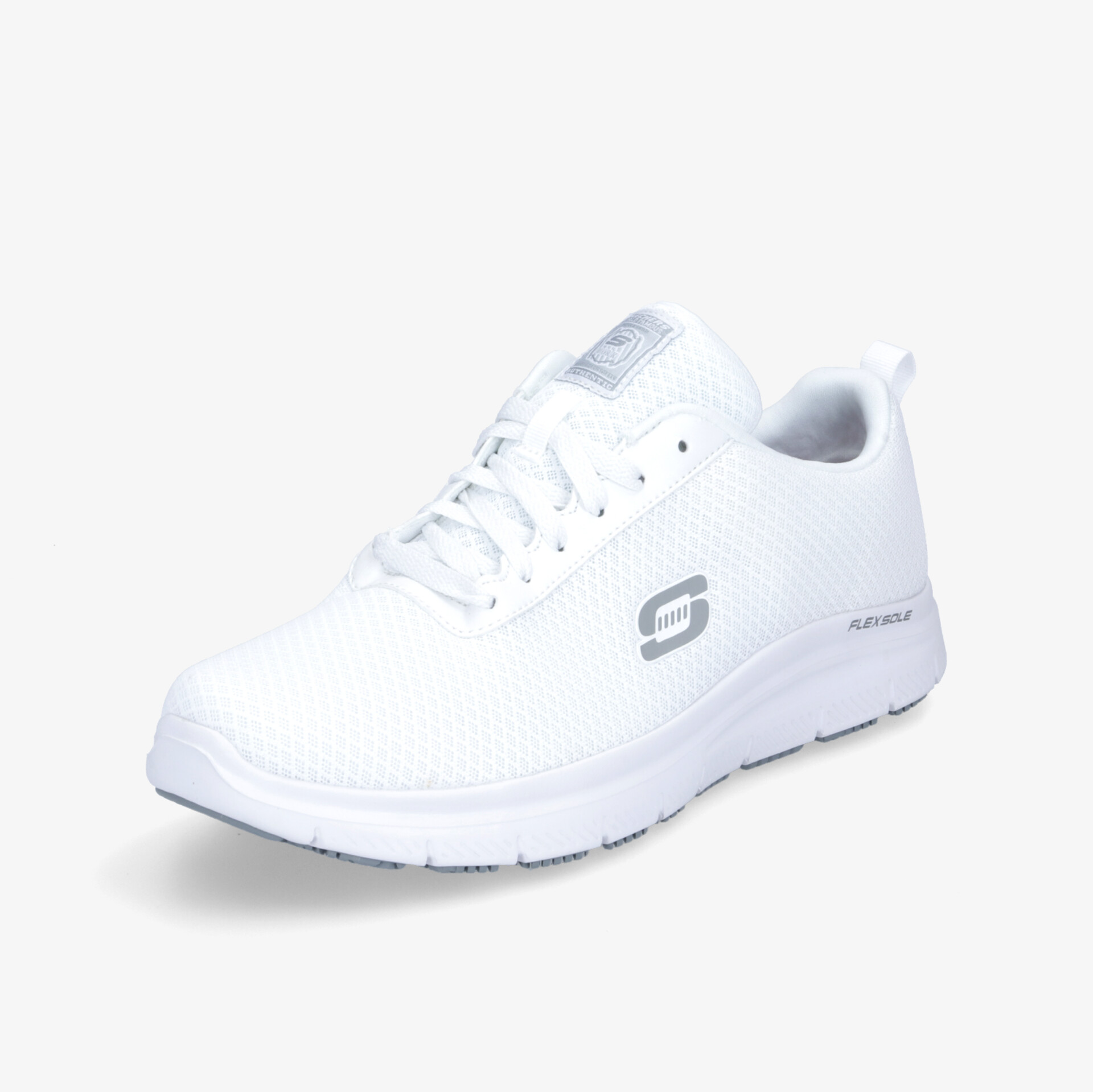 Weiße Sneaker mit flexiblem Design und bequemem Tragekomfort, ideal für sportliche und alltägliche Aktivitäten.