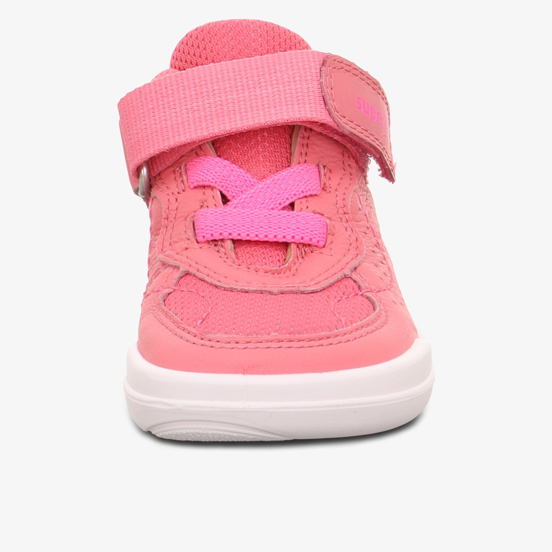 Bequemer pinker Sneaker mit Klettverschluss und rutschfester weißer Sohle, ideal für aktiven Alltag