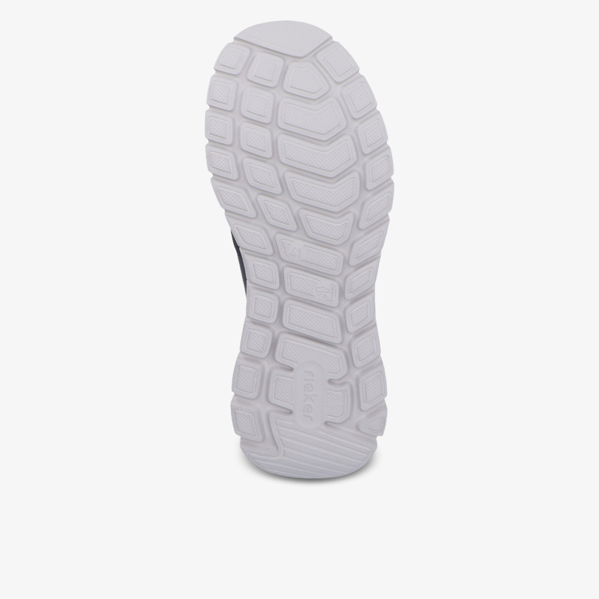 Weiße Schuhsohle mit tiefem Profil für sicheren Halt und optimalen Komfort