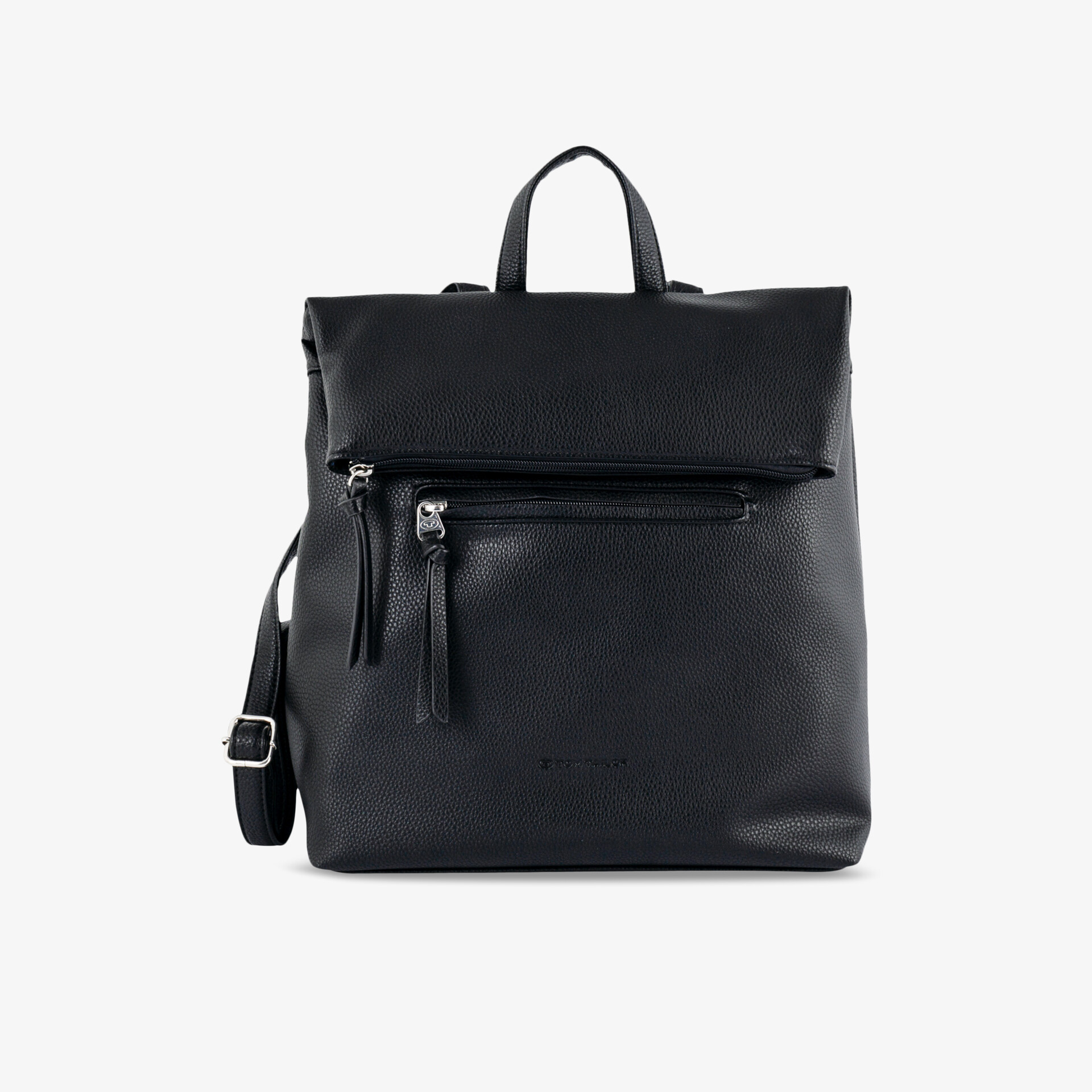 Elegante schwarze Ledertasche mit modernem, zeitlosem Design und praktischem Reißverschlussfach.