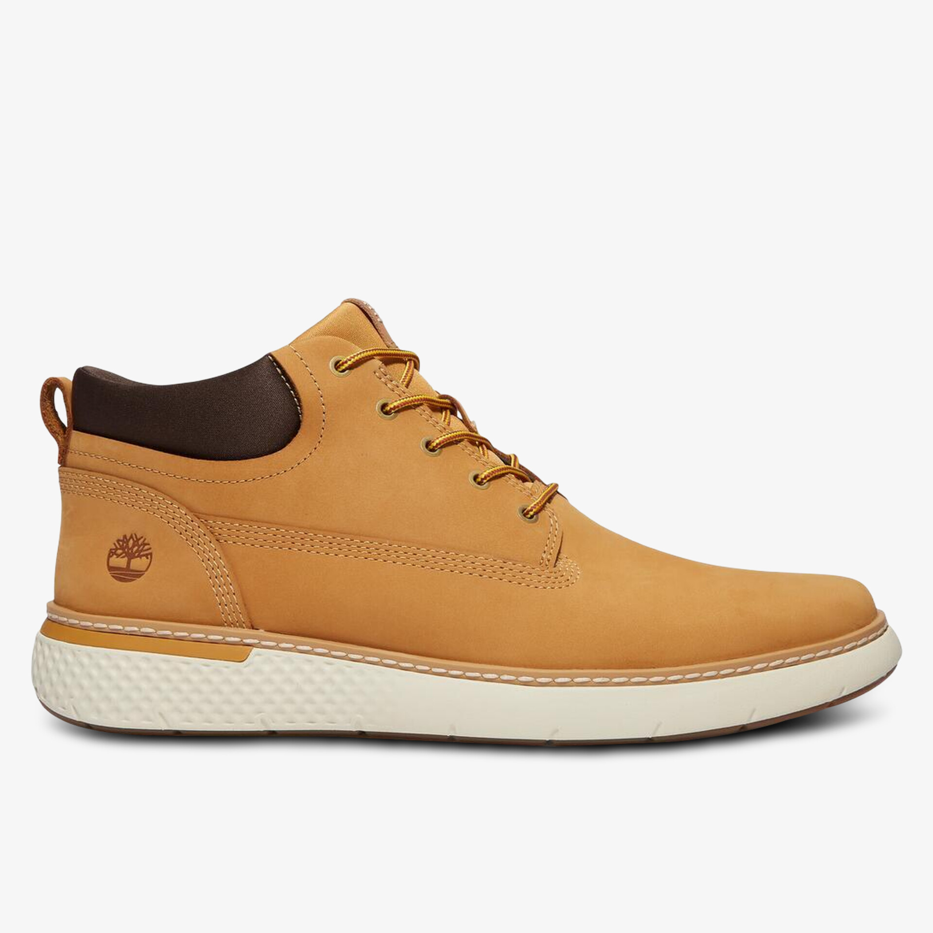 Moderner brauner Schnürschuh mit komfortabler Passform und robuster, rutschfester weißer Sohle