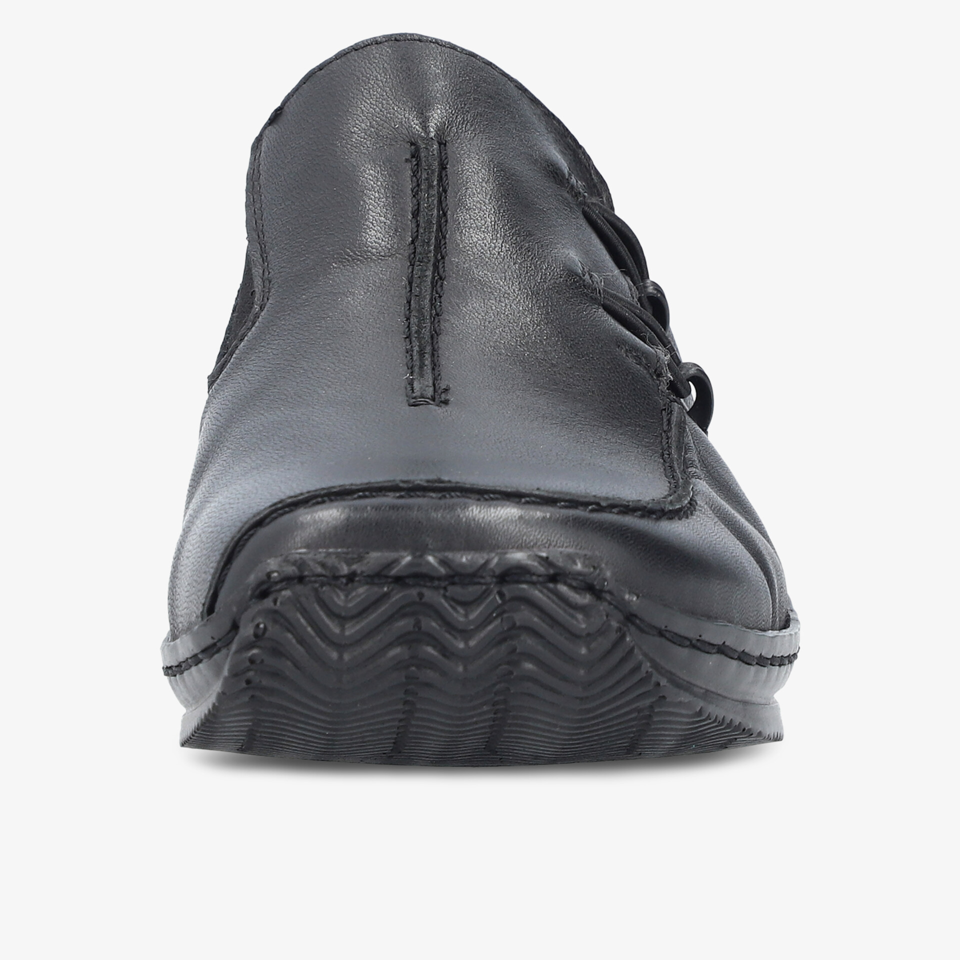 Eleganter schwarzer Lederhalbschuh mit langlebiger Sohle und modernen Akzenten.