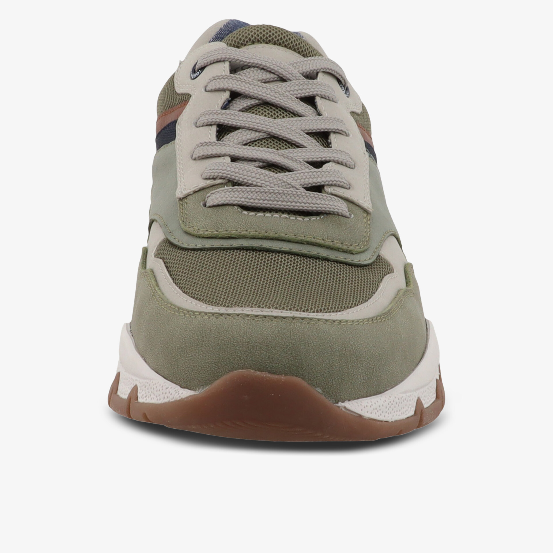 Moderner Sportschuh mit atmungsaktivem Material und rutschfester Sohle in Frontansicht