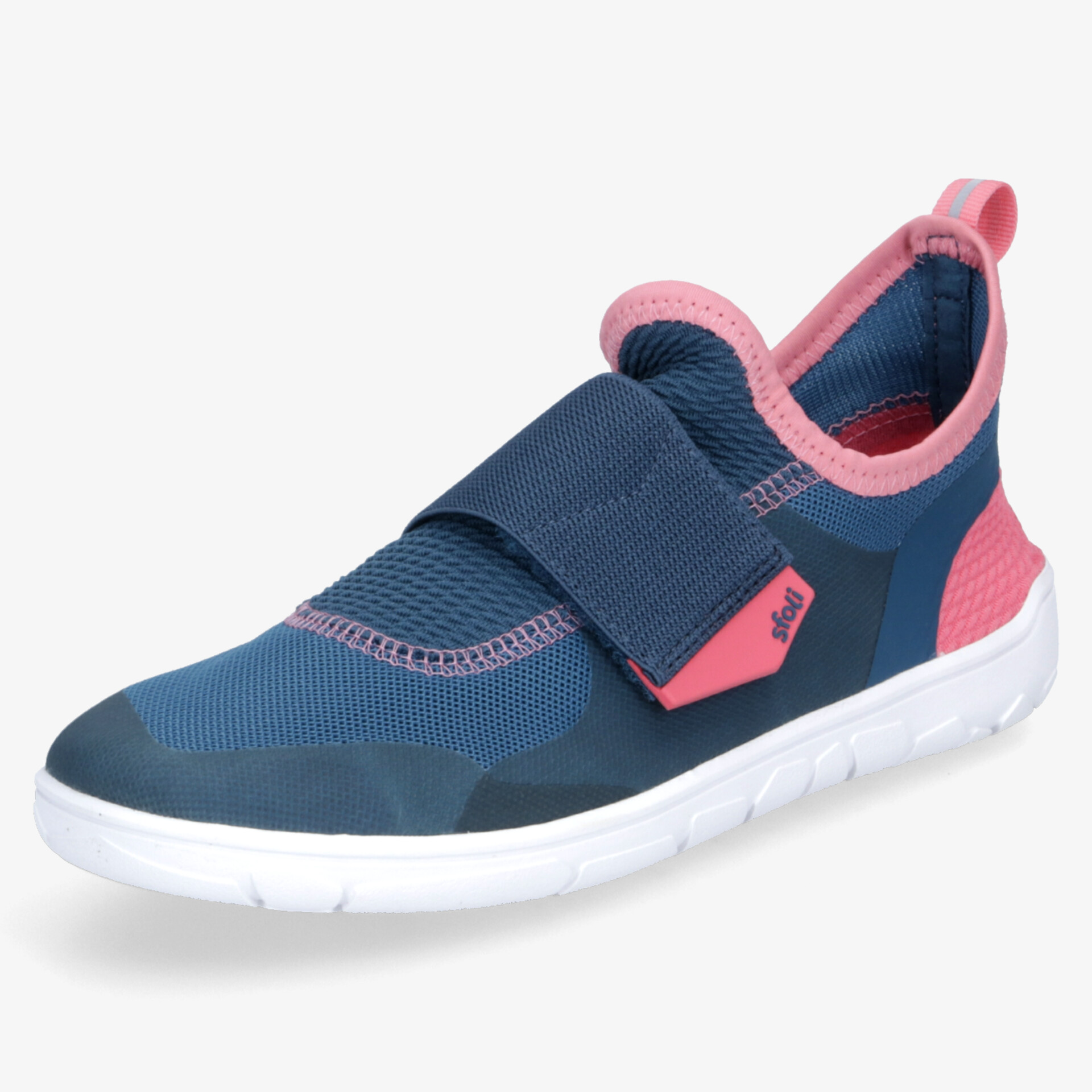 Sportlicher slip-on Sneaker in Blau und Rosa mit elastischem Verschluss und leichter, flexibler Sohle