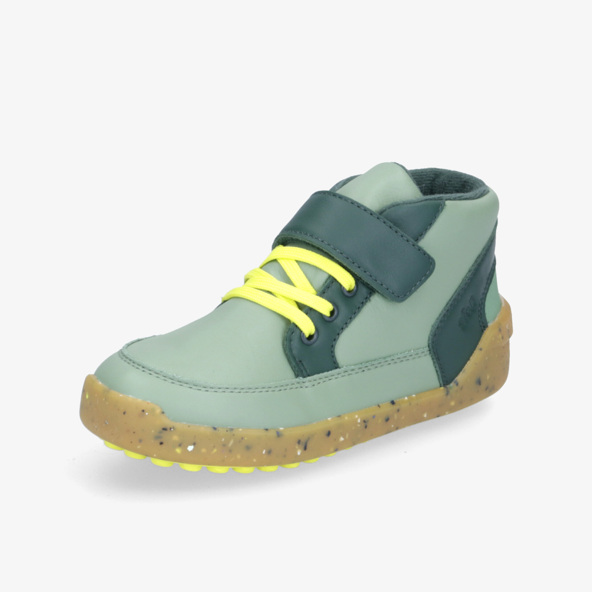 Lässiger Sneaker mit Klettverschluss und grünem Design, ideal für vielseitigen Einsatz und alltäglichen Komfort.