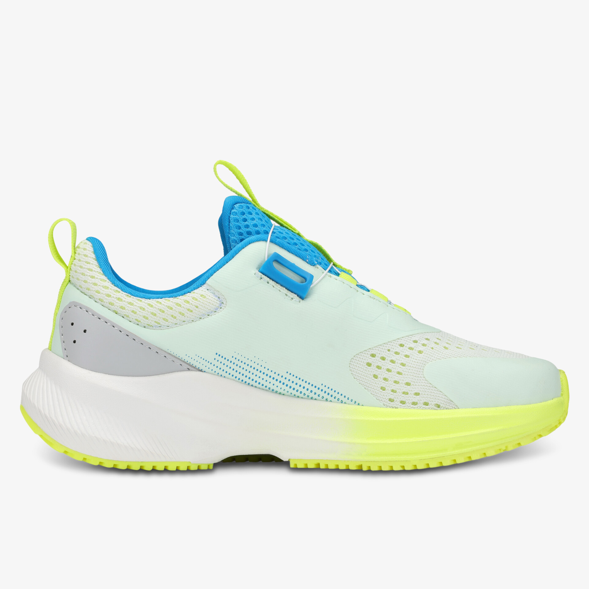 Seitlich sichtbarer Sport- und Freizeitschuh mit atmungsaktivem Material und rutschfester Sohle