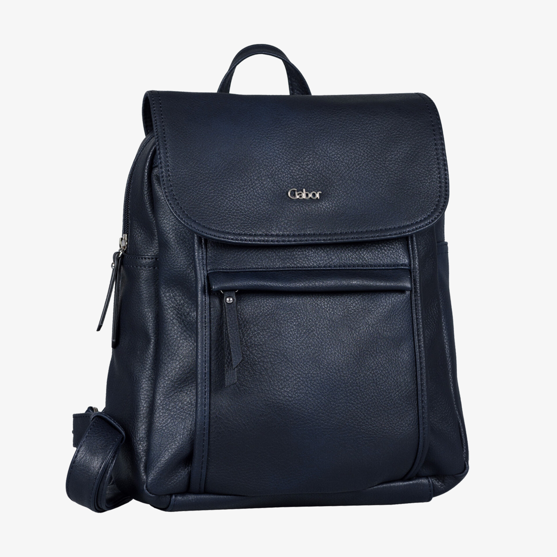 Eleganter dunkelblauer Leder-Rucksack mit praktischem Design und viel Stauraum. Perfekt für den urbanen Lifestyle.