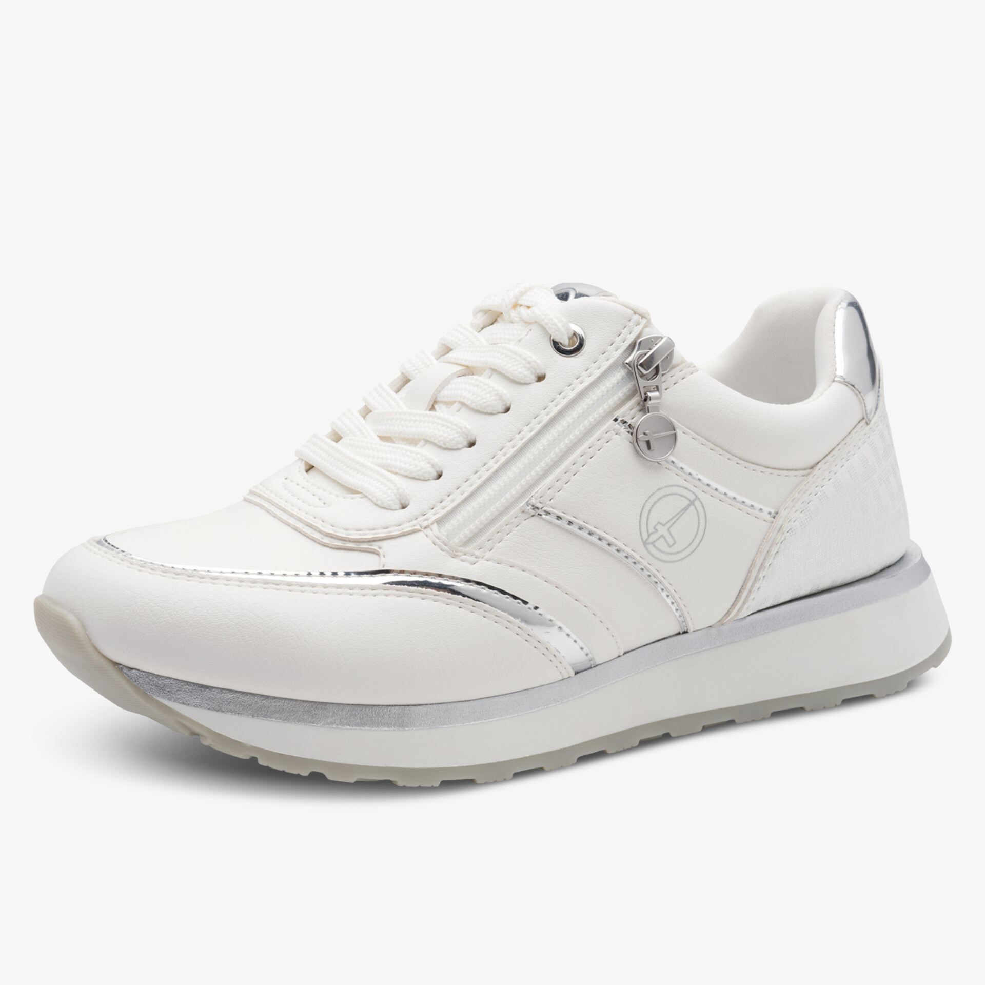 Moderner weißer Sneaker mit seitlichem Reißverschluss, sportlich elegant und komfortabel für jeden Tag