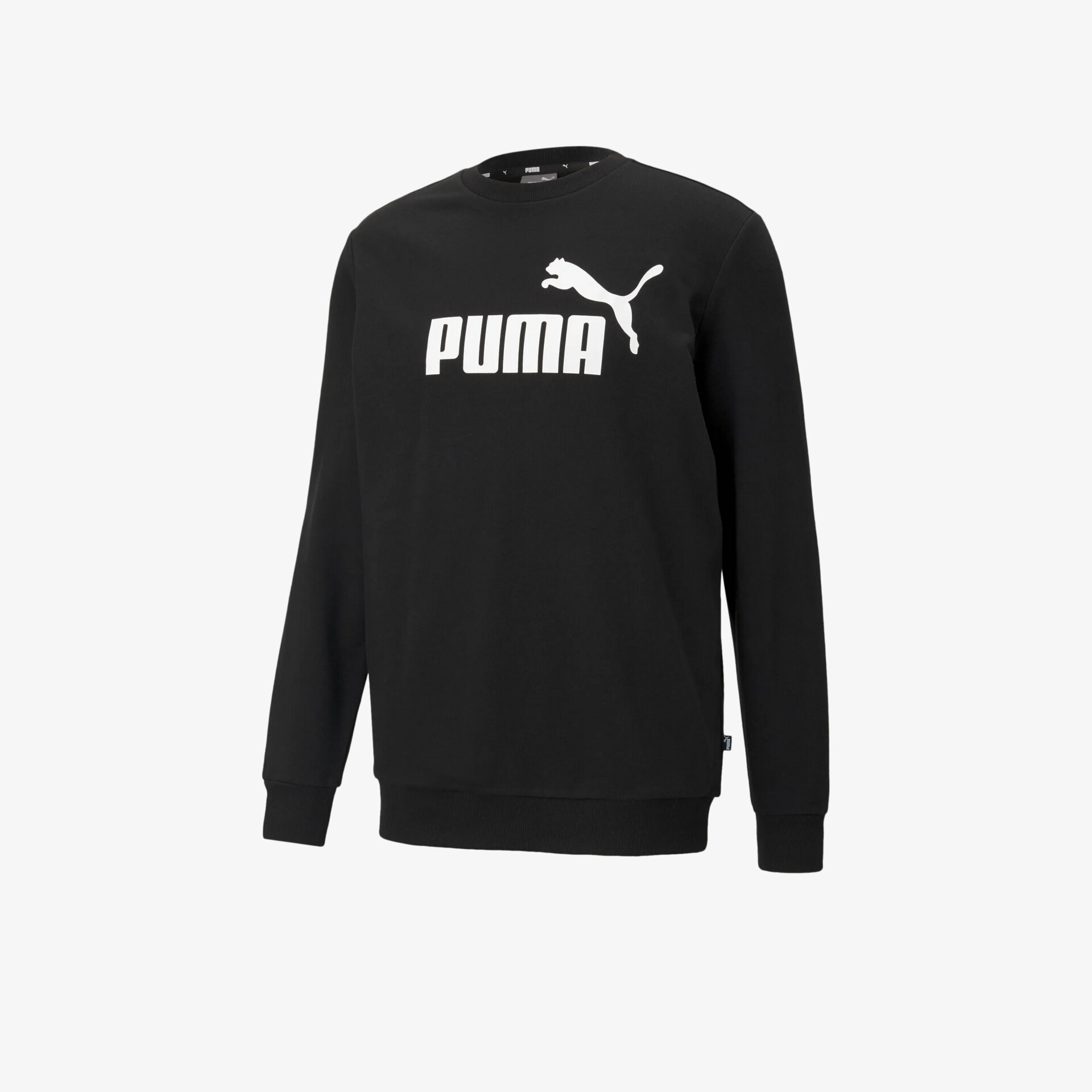Schwarzes Puma Sweatshirt mit langen Ärmeln und markantem weißen Logo, sportlich und bequem