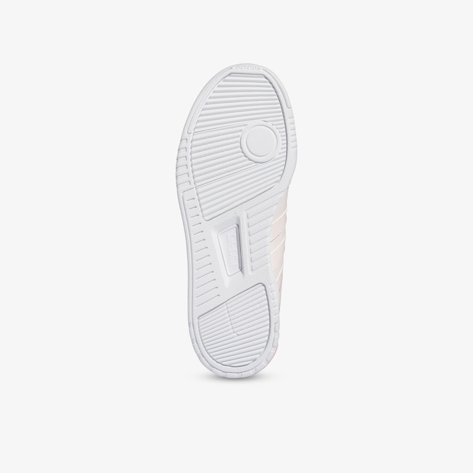 Weiße, rutschfeste und strapazierfähige Schuhsohle mit stoßdämpfender Technologie für optimalen Komfort.