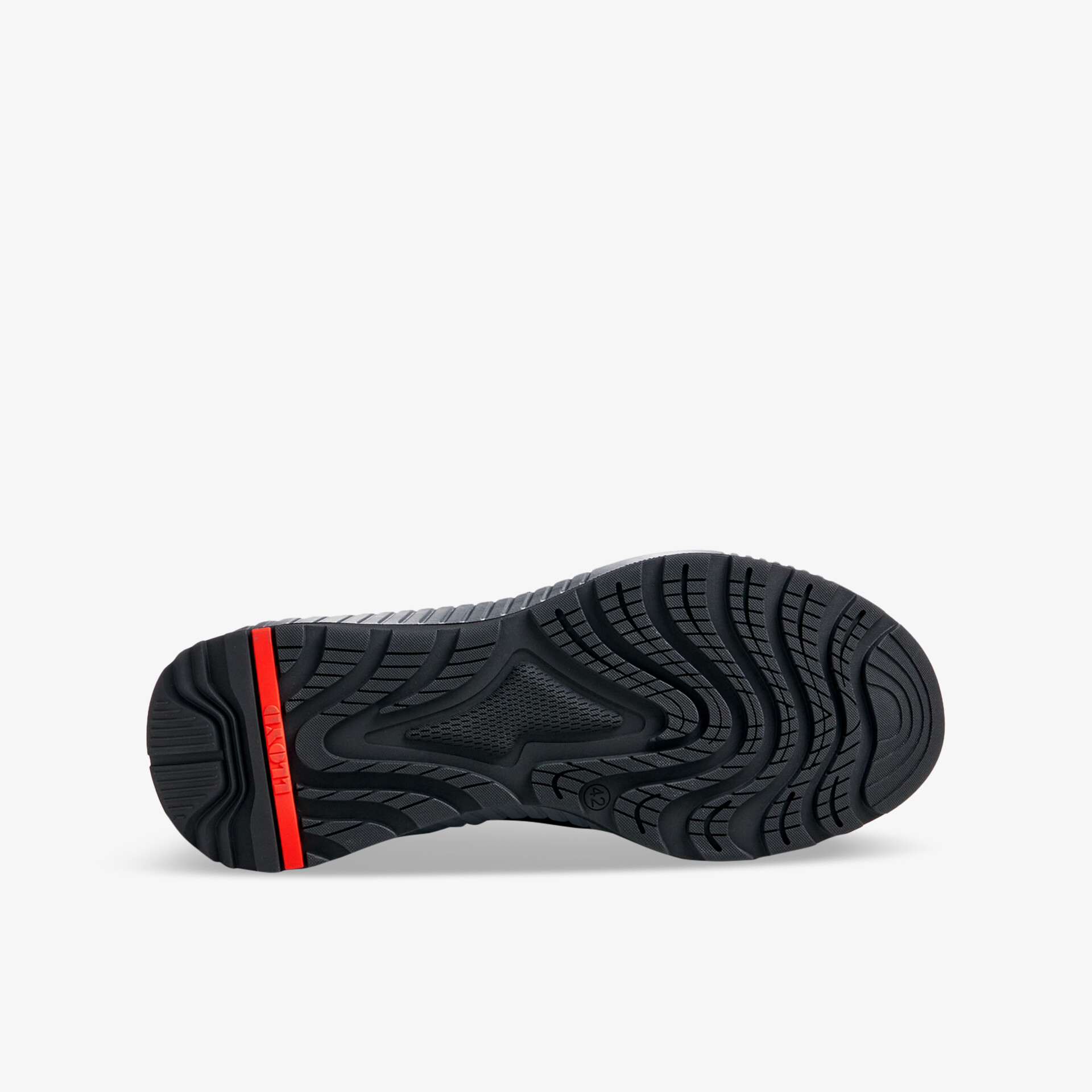 Rutschfeste Sohle mit langlebigem Profil für optimalen Halt und Komfort auf verschiedensten Oberflächen.