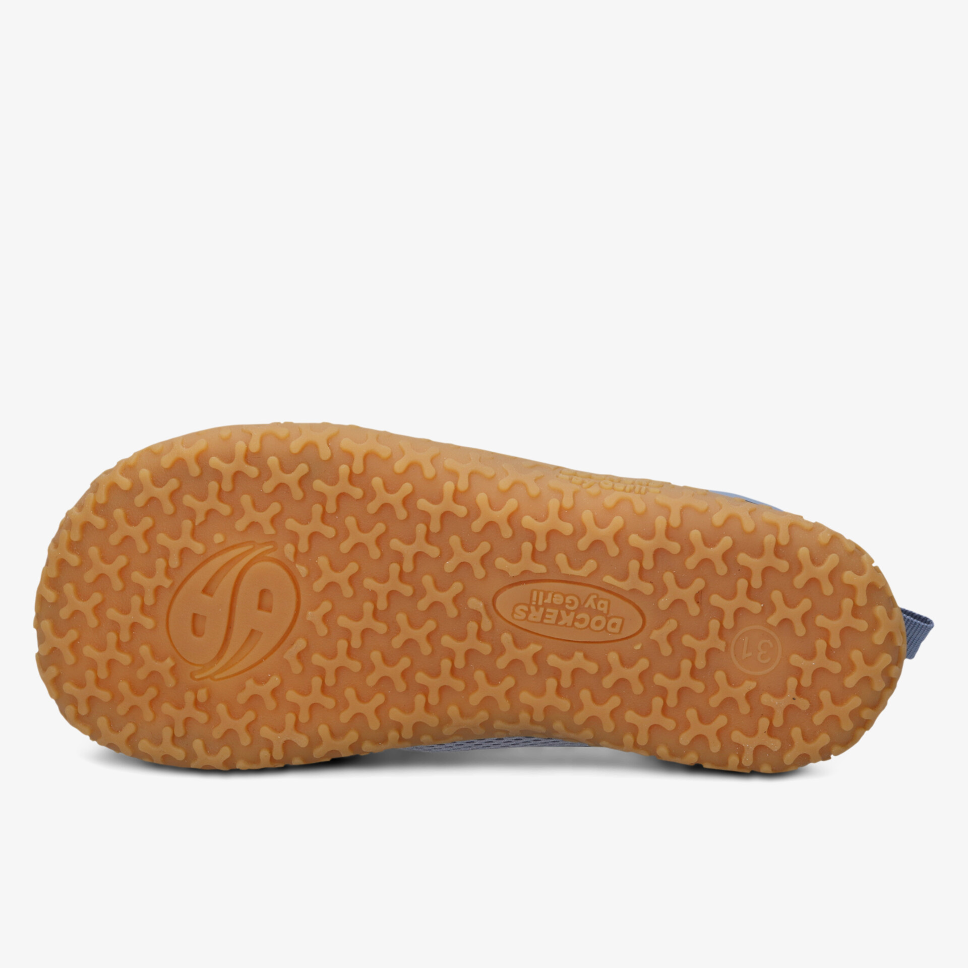 Robuste braune Gummisohle mit rutschfestem Profil für sicheren Halt und lange Lebensdauer