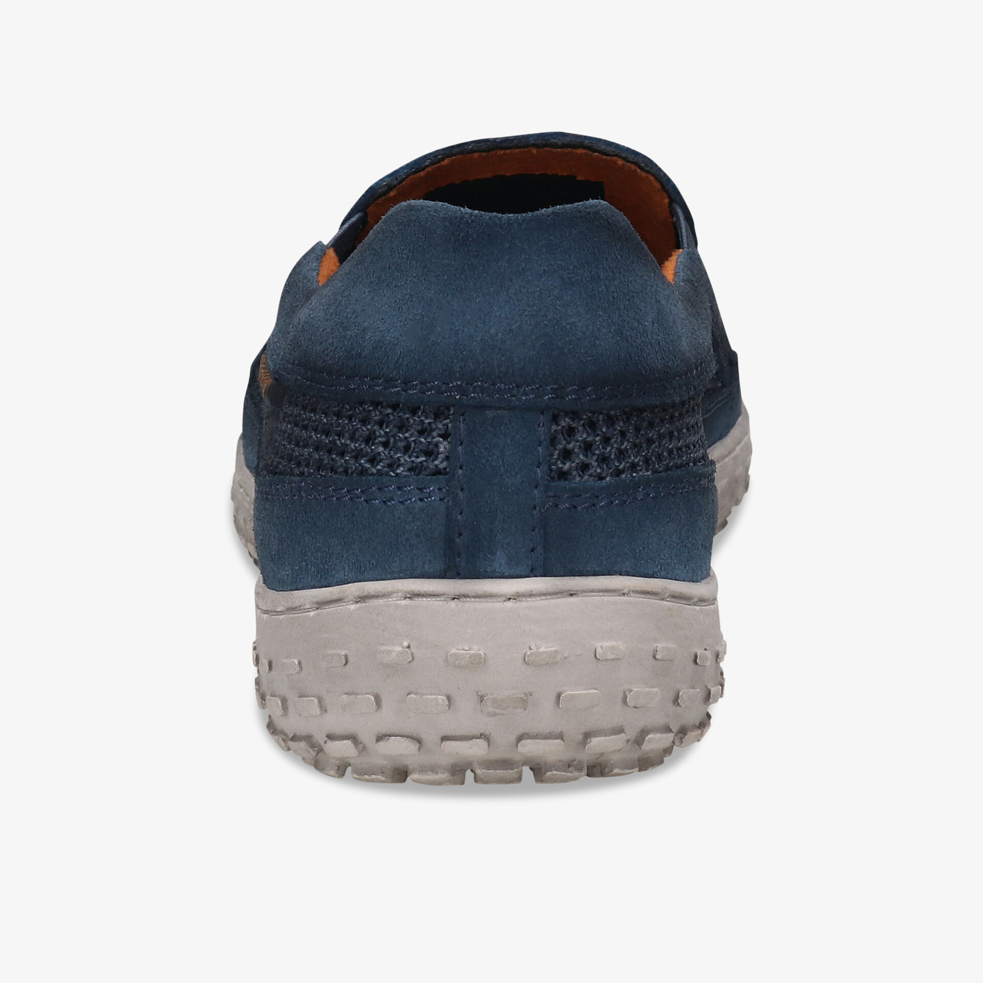 Blauer Sneaker Rückansicht mit rutschfester Sohle, bequem und robust gefertigt für sportlichen Tragekomfort