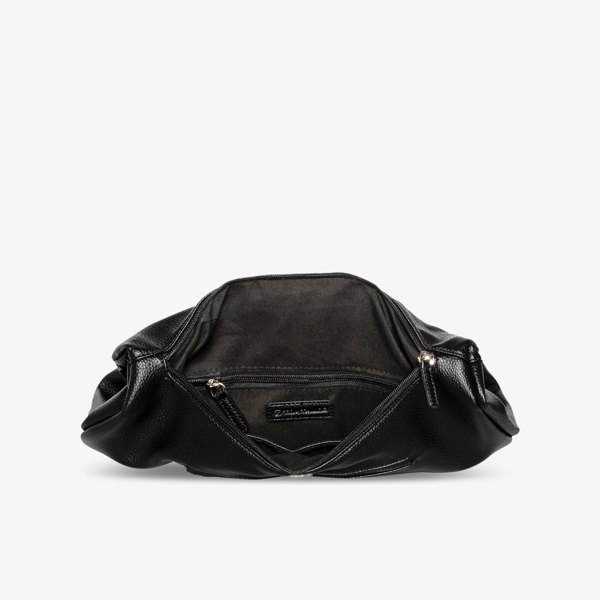 Elegante schwarze Ledertasche mit geräumigem Innenraum und praktischem Reißverschluss