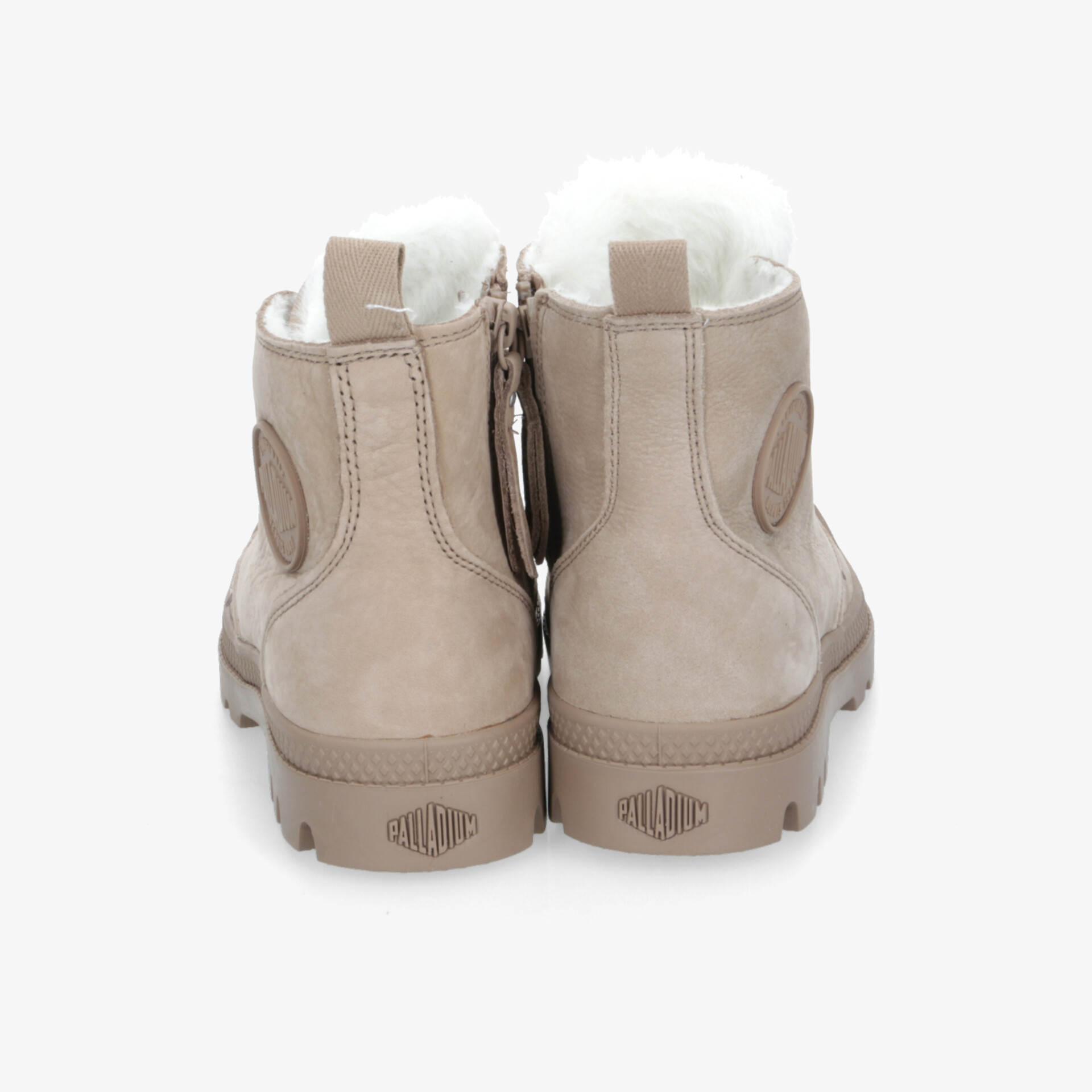 Beige Winterstiefel mit warmem Futter und praktischem Reißverschluss, robuster rutschfester Absatz