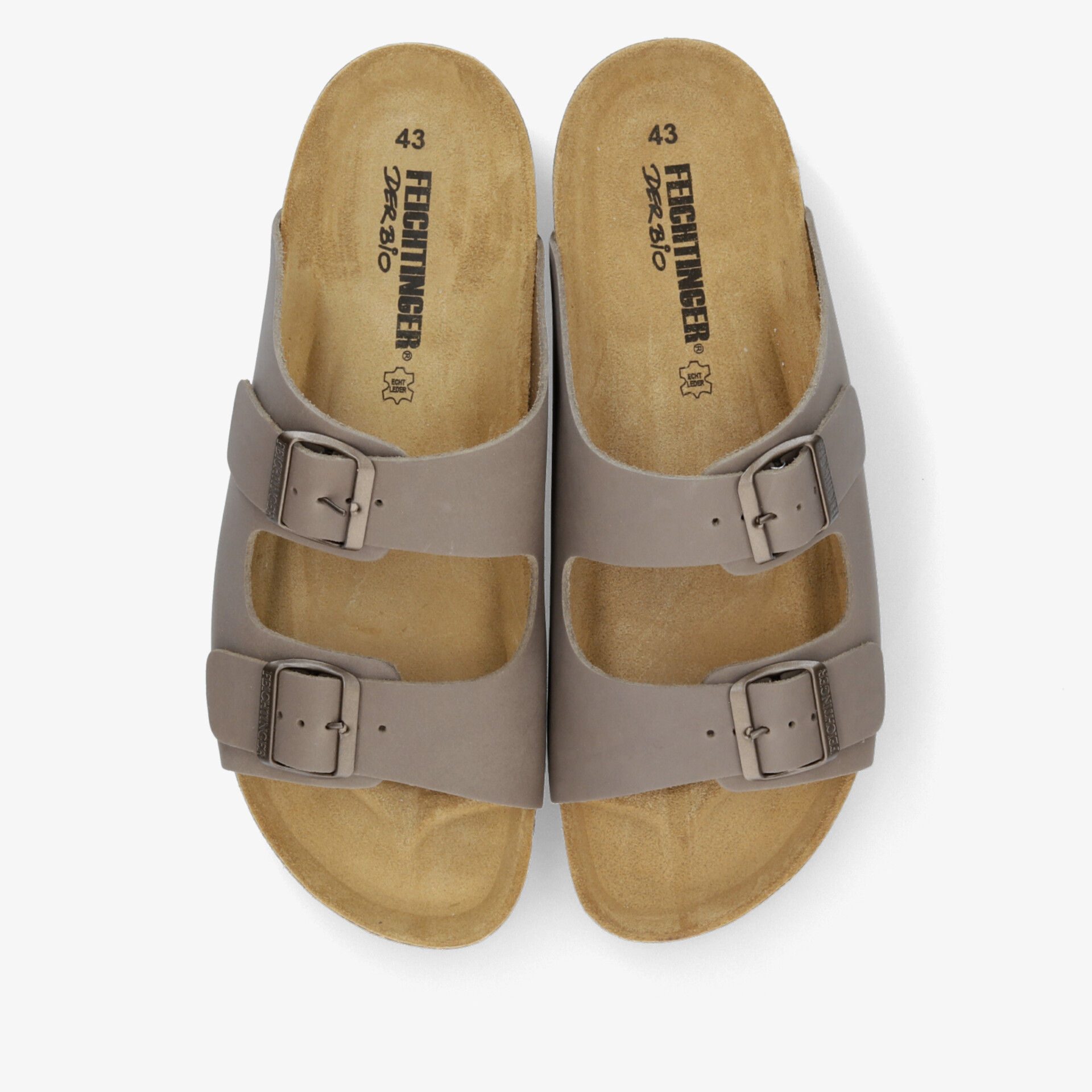 Bequeme Sandalen mit verstellbaren Riemen und weichem Fußbett in neutralem Farbton, Draufsicht