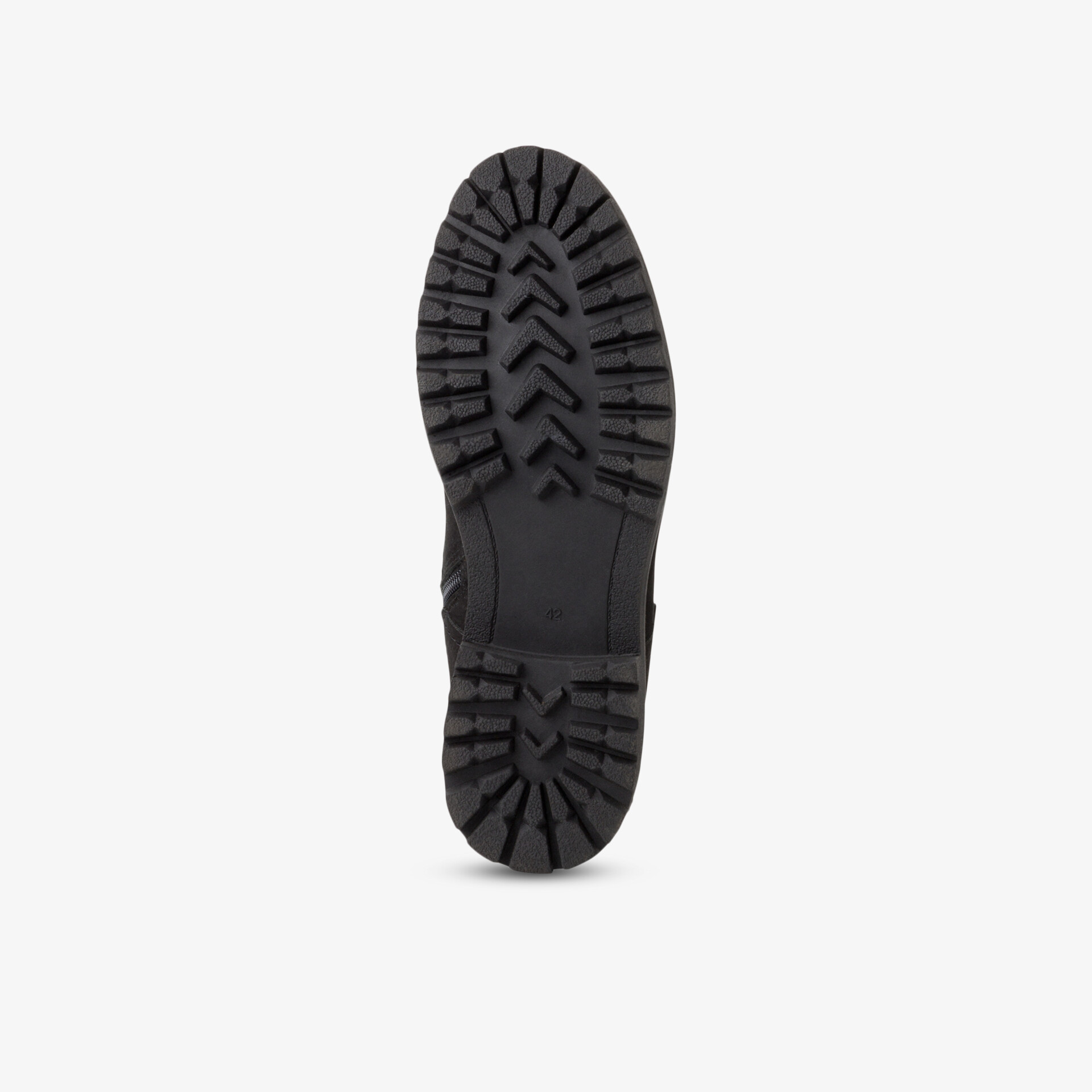 Schwarze profilierte Schuhsohle mit rutschfestem, robustem Design für sicheren Halt und optimale Langlebigkeit