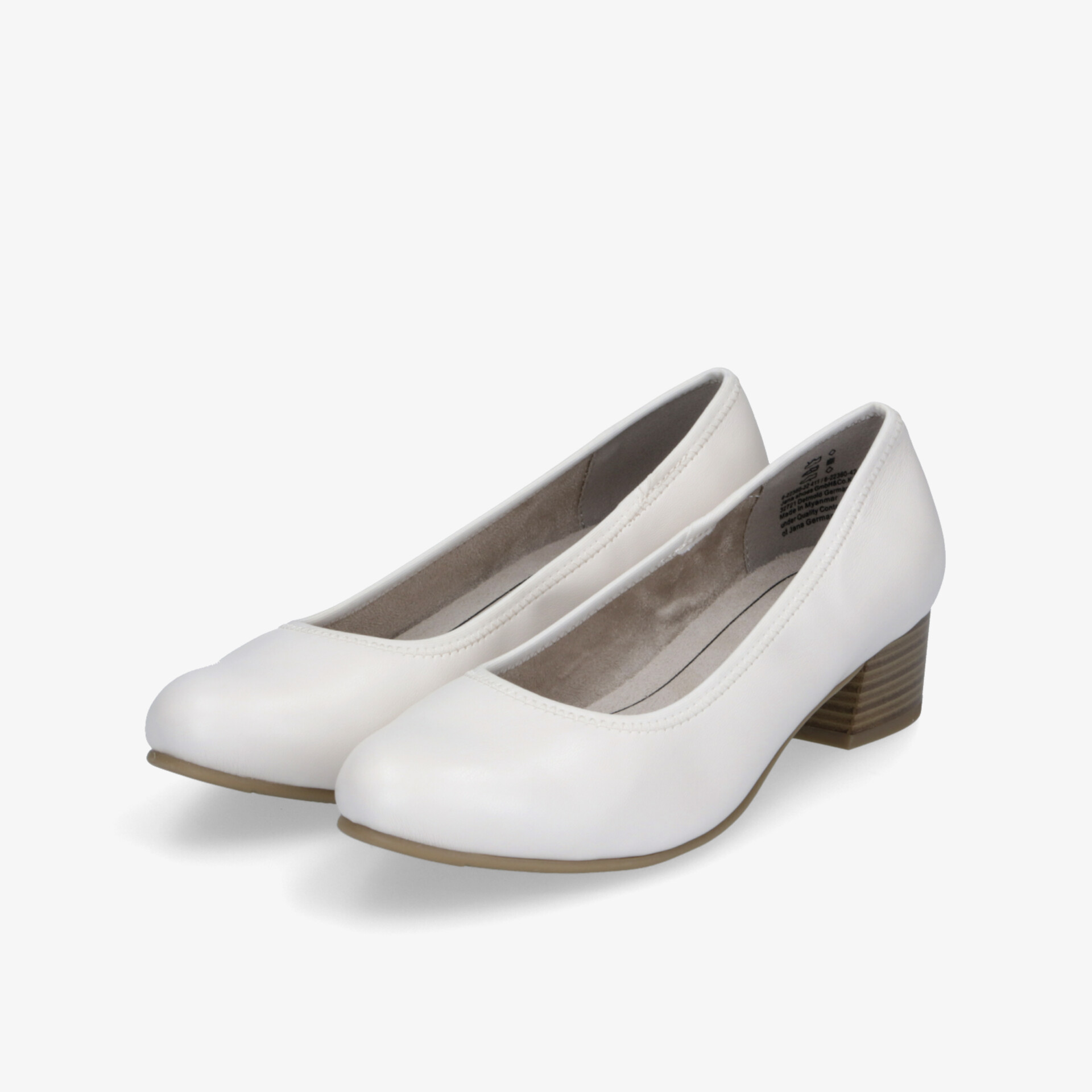 Elegante weiße Pumps mit mittelhohem Absatz, komfortabel und vielseitig kombinierbar, hochwertiges Material